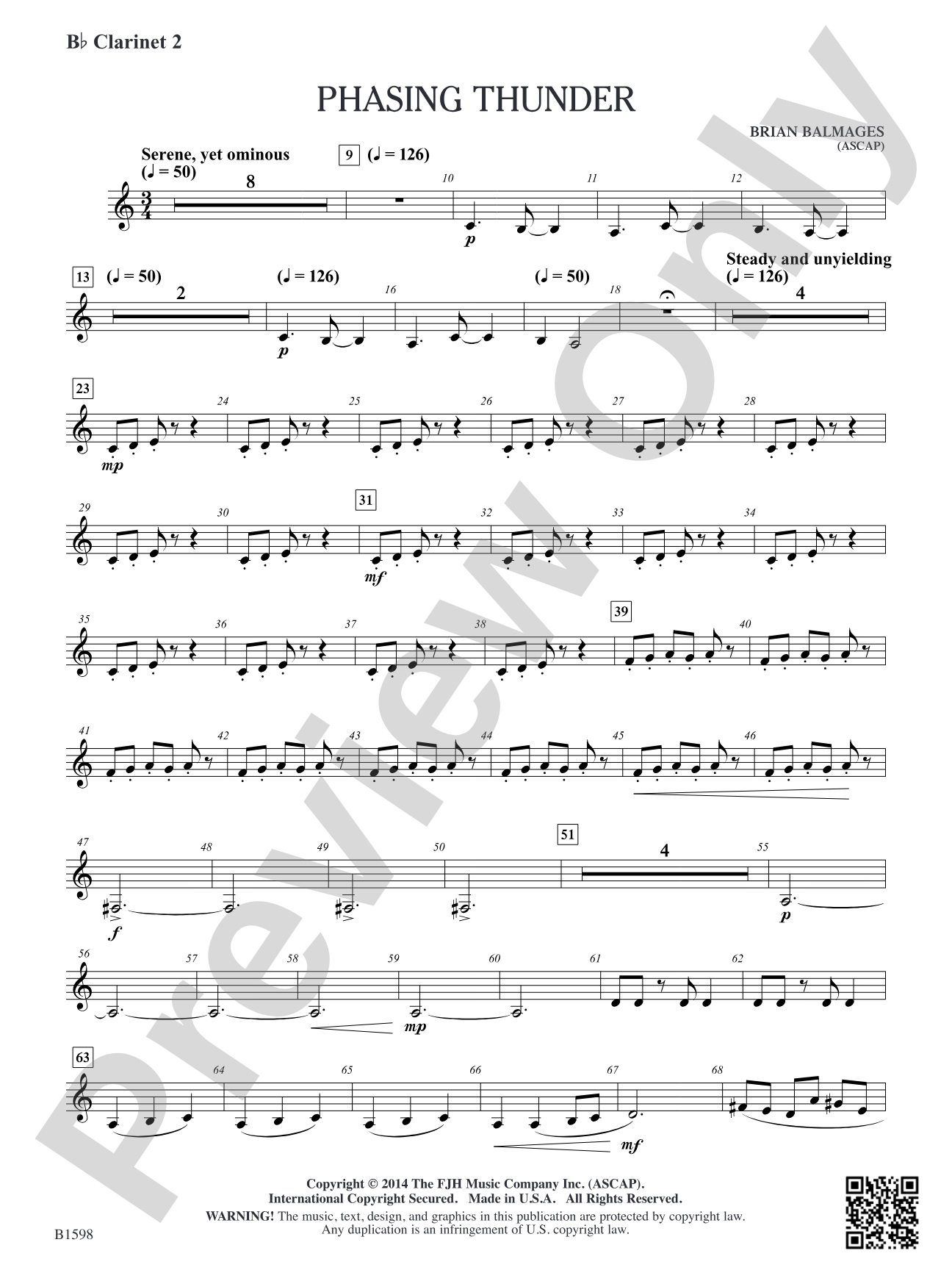 Phasing Thunder: B-flat Clarinet 2