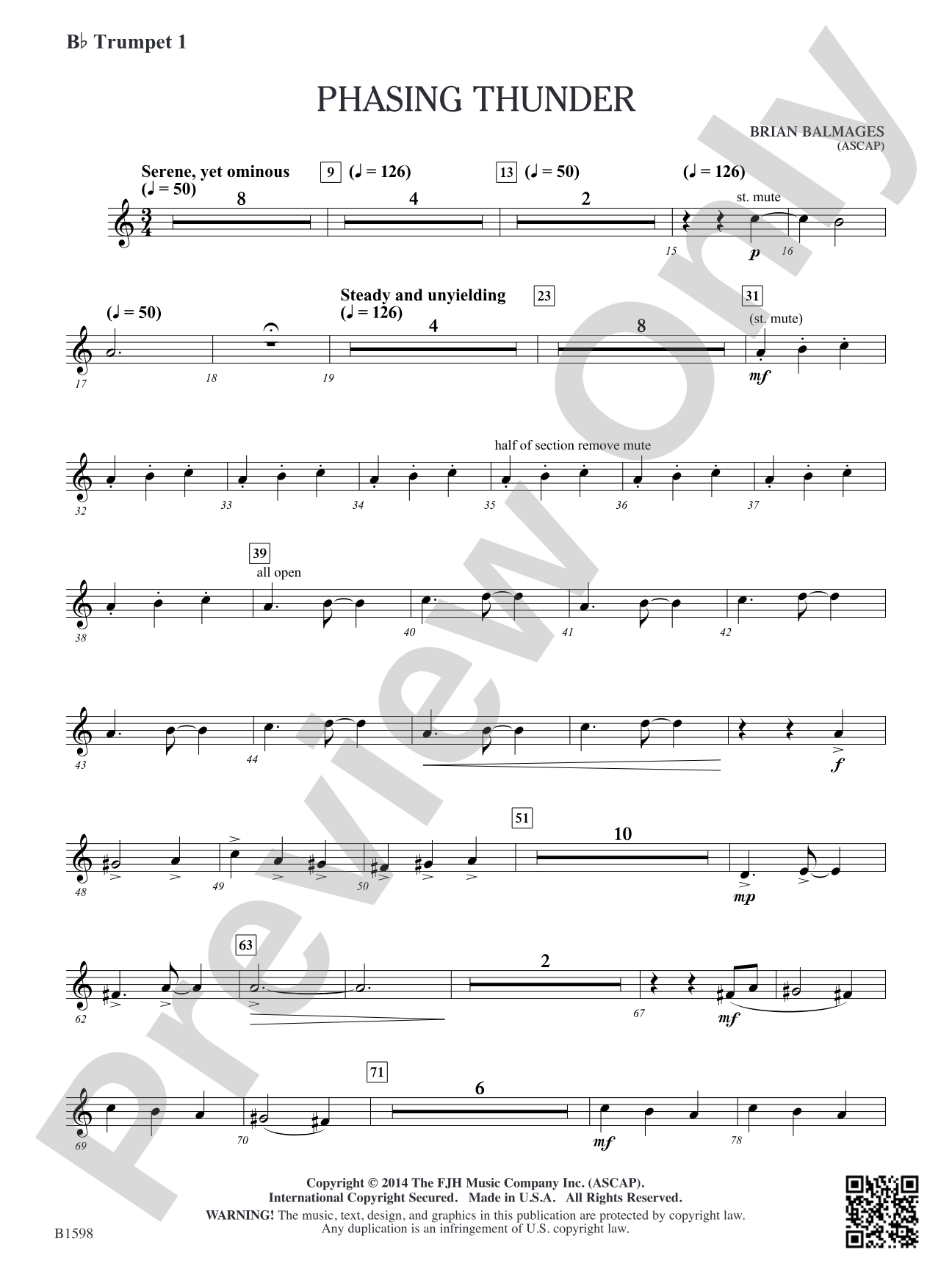 Phasing Thunder: B-flat Trumpet 1
