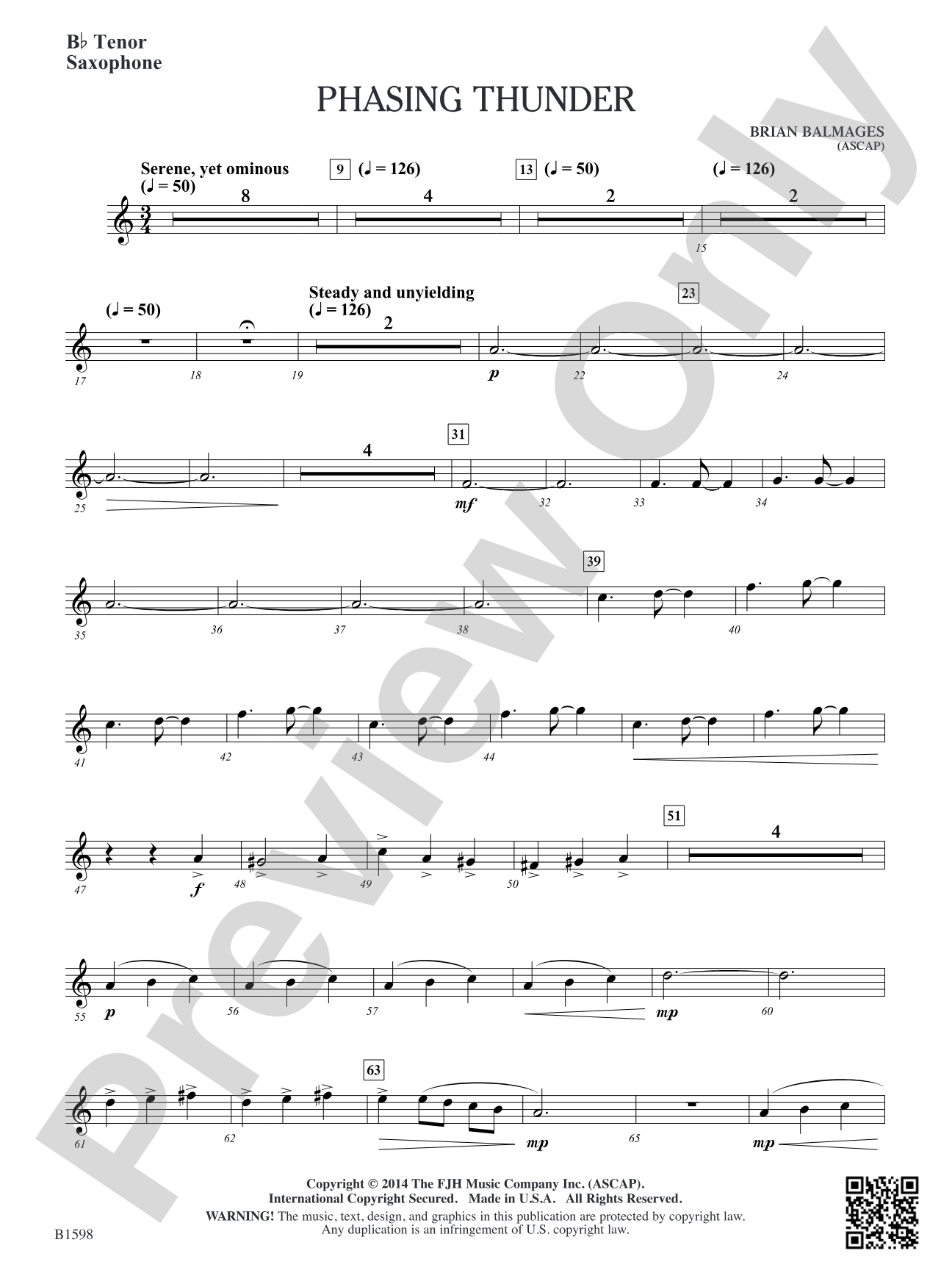 Phasing Thunder: B-flat Tenor Saxophone