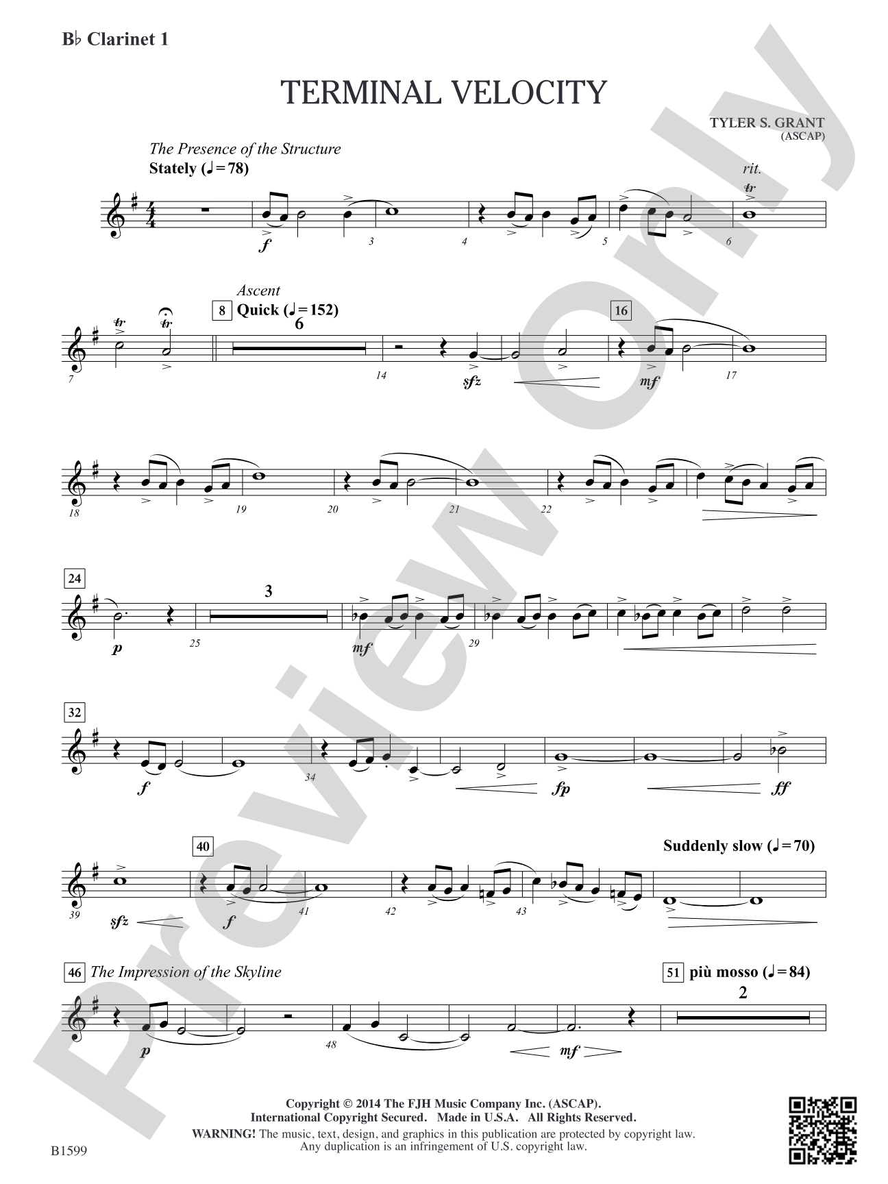 Terminal Velocity: B-flat Clarinet 1