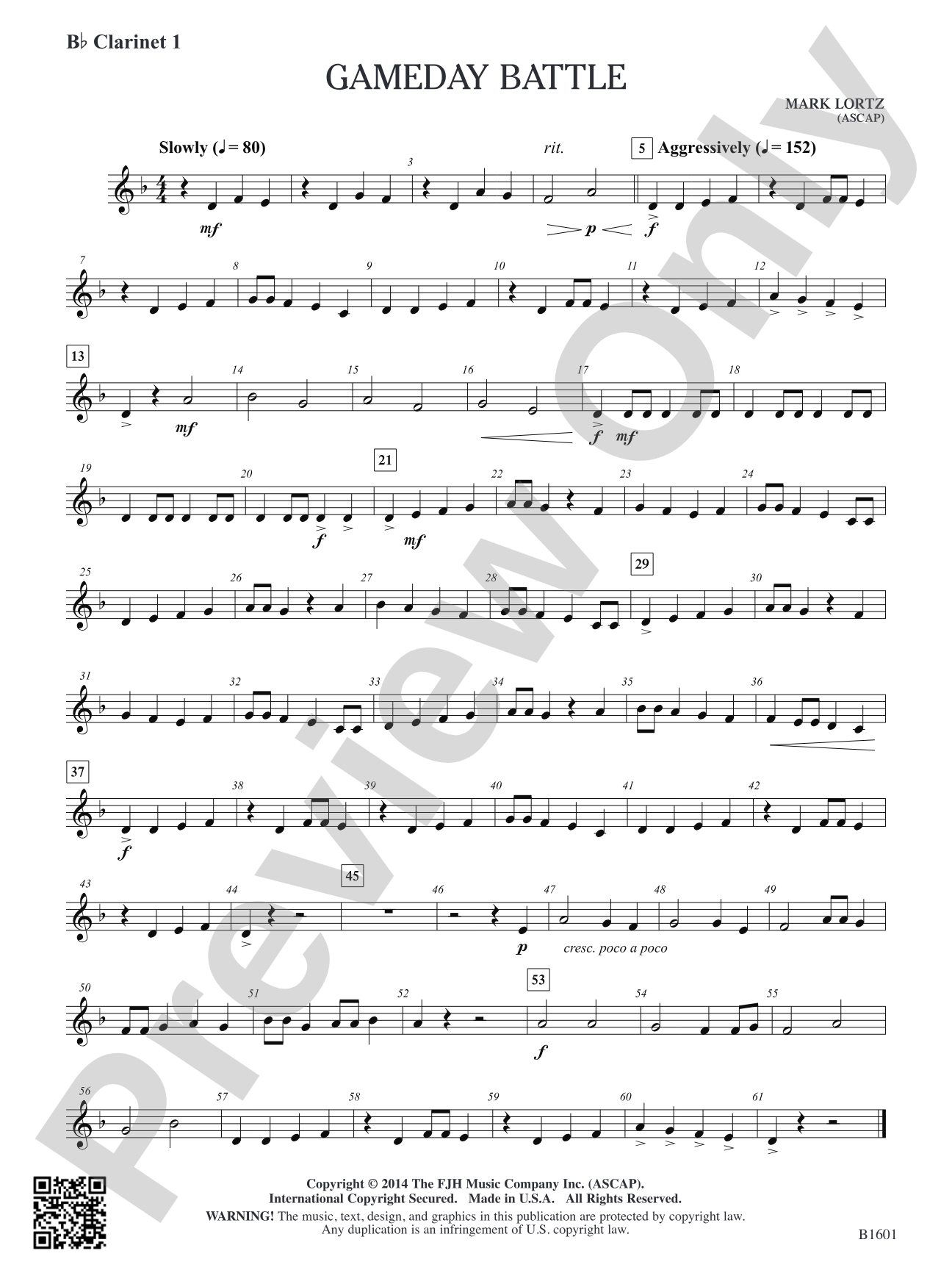 Gameday Battle: B-flat Clarinet 1