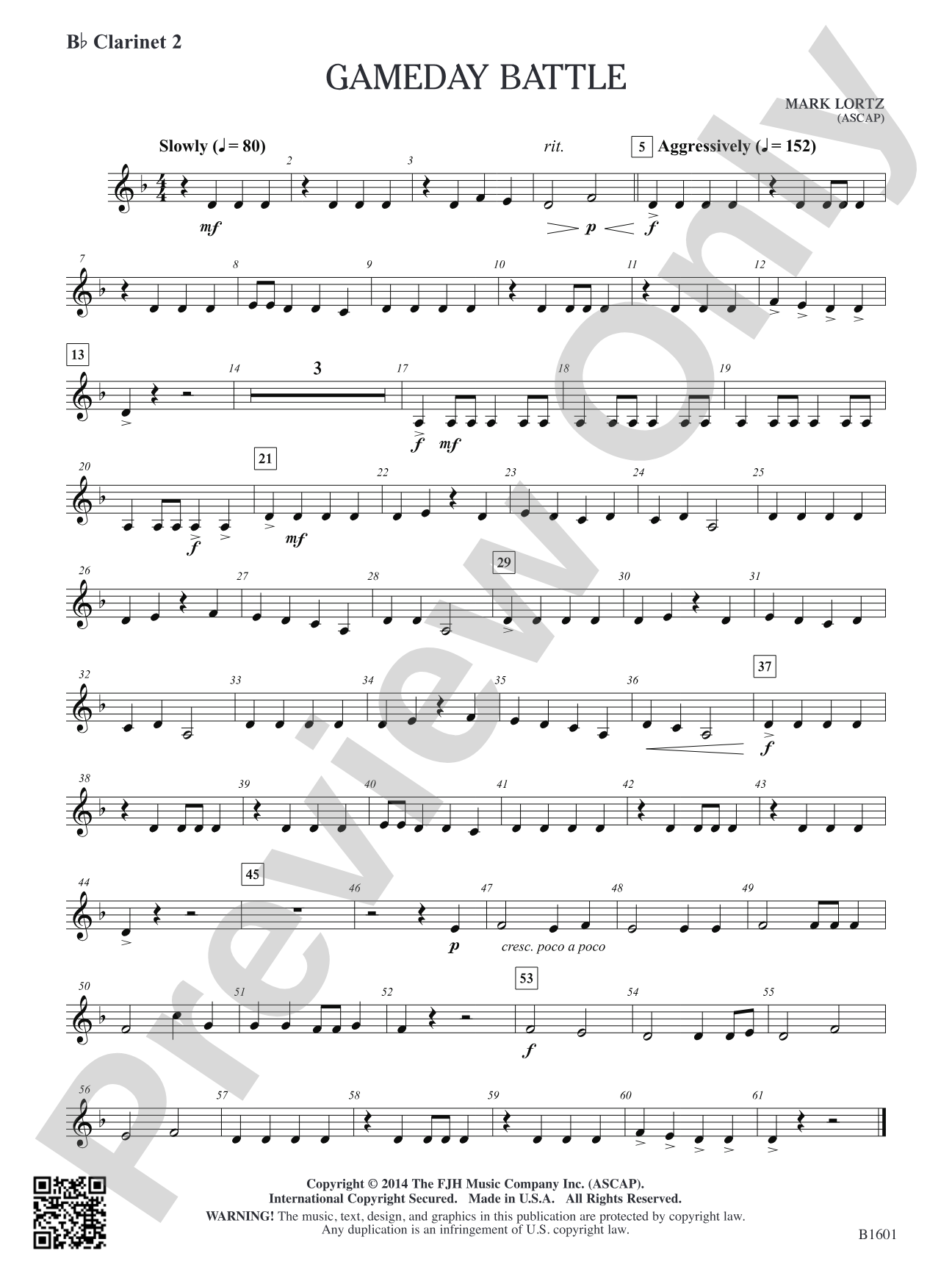 Gameday Battle: B-flat Clarinet 2