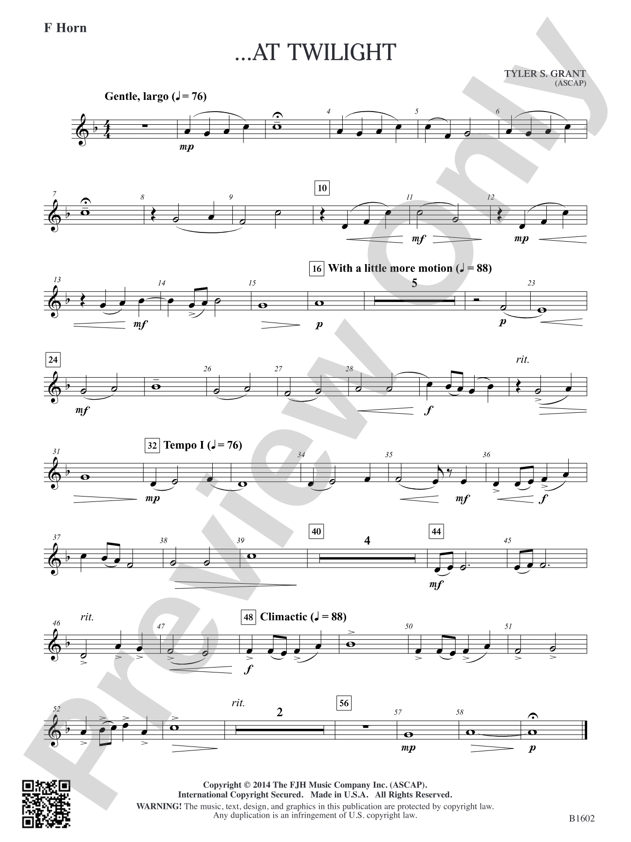 ...At Twilight: F Horn