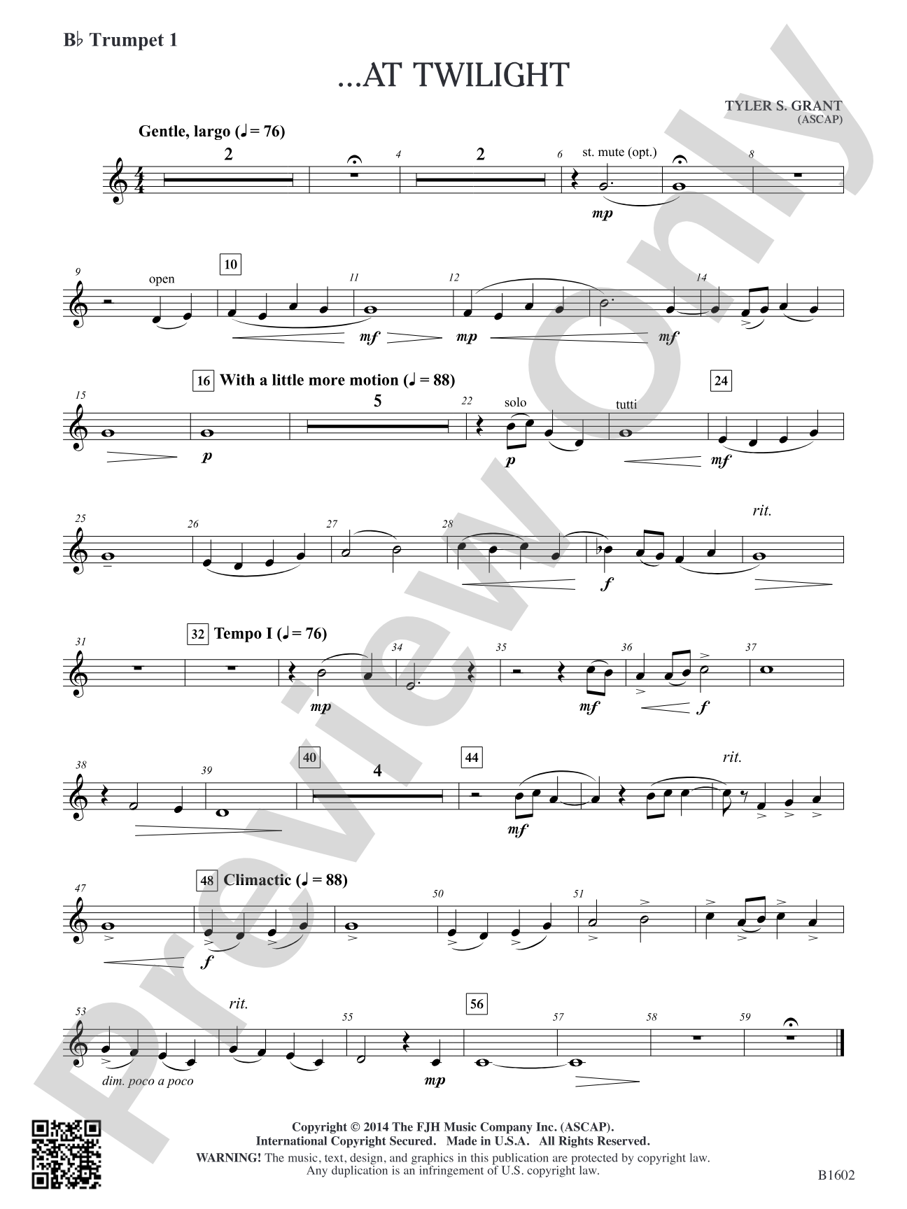 ...At Twilight: B-flat Trumpet 1