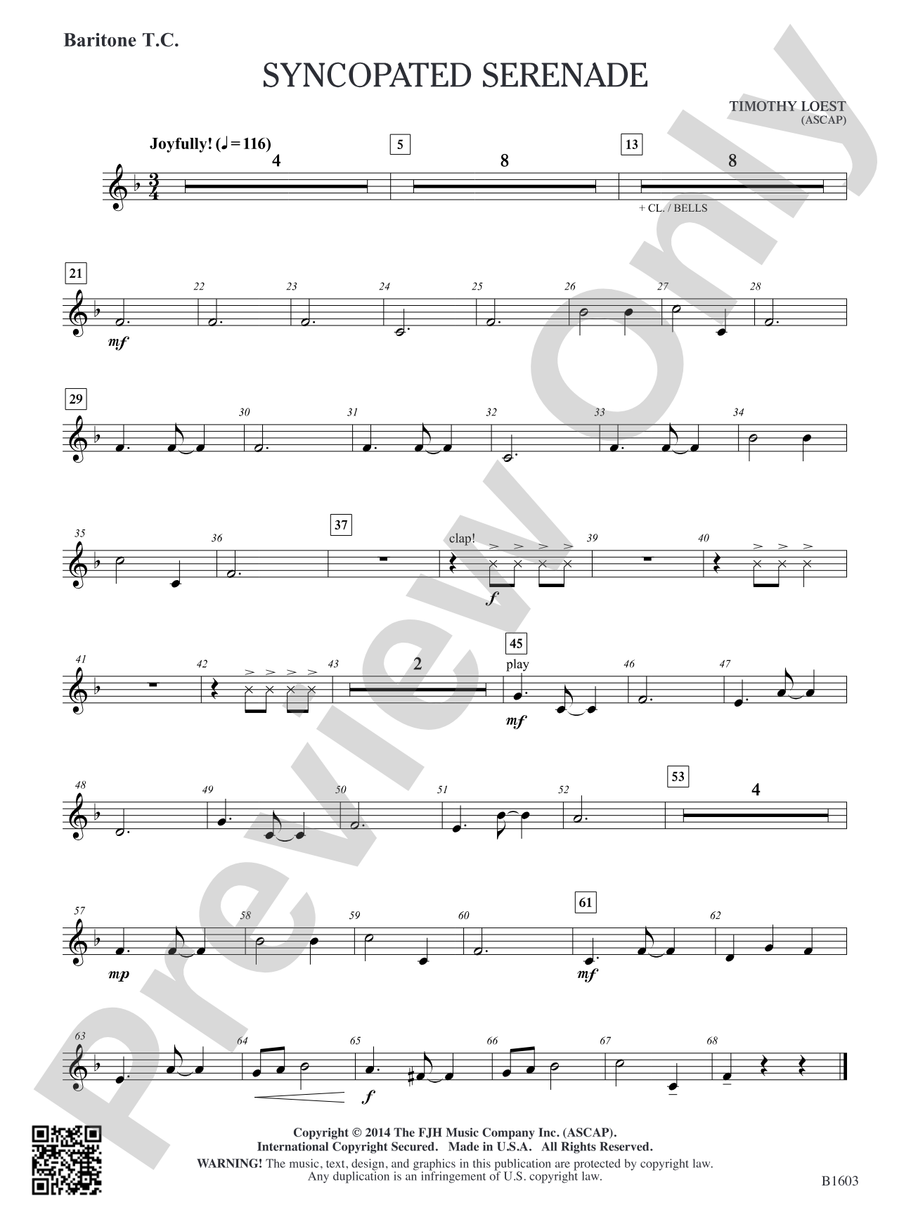 Syncopated Serenade: Baritone T.C.
