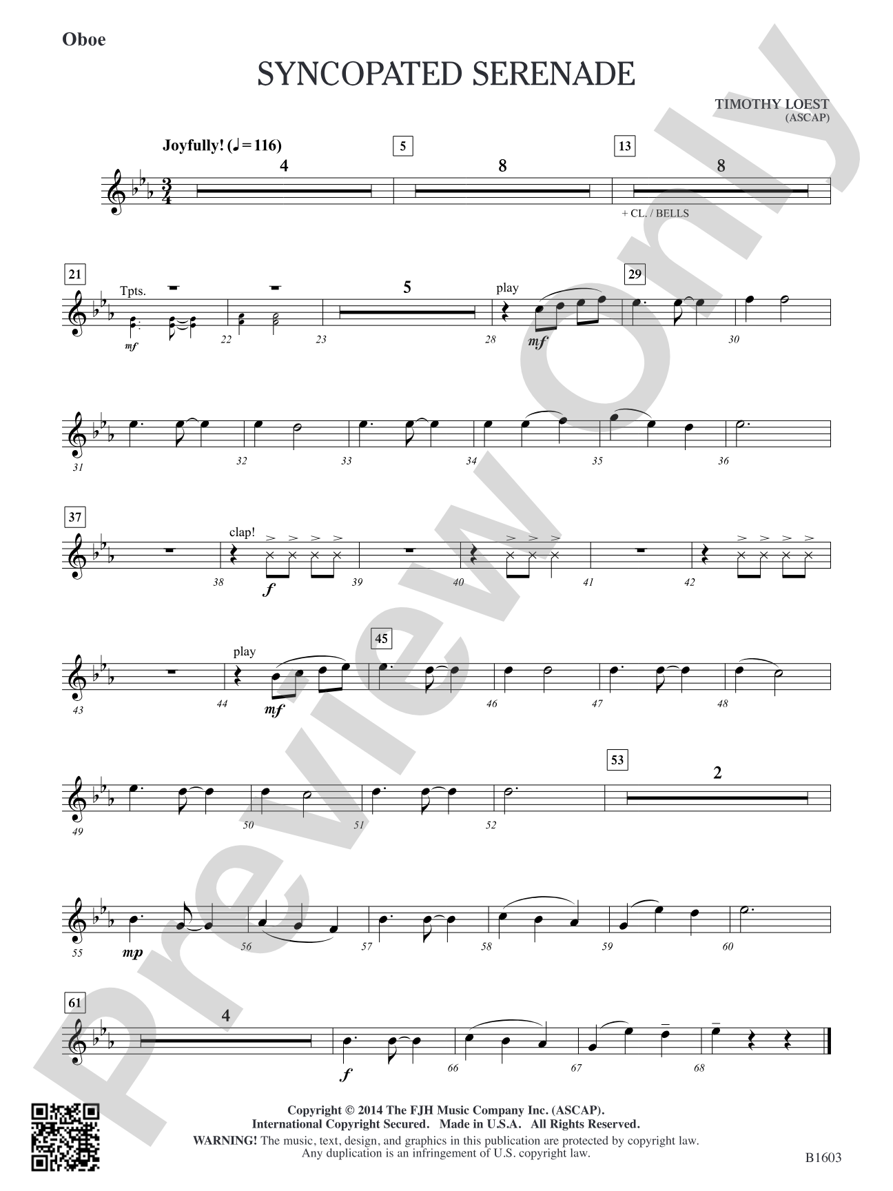 Syncopated Serenade: Oboe
