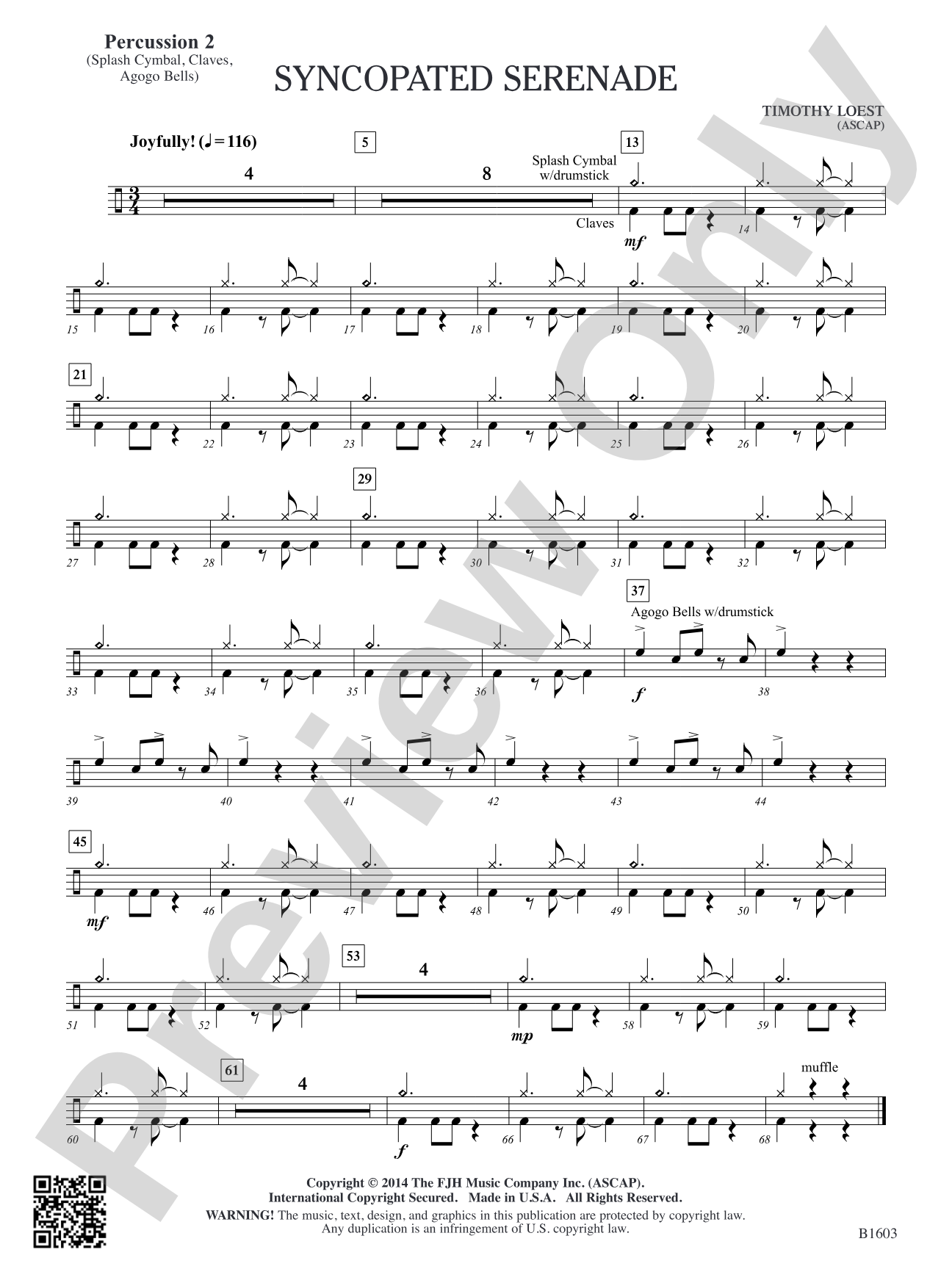 Syncopated Serenade: Percussion 2