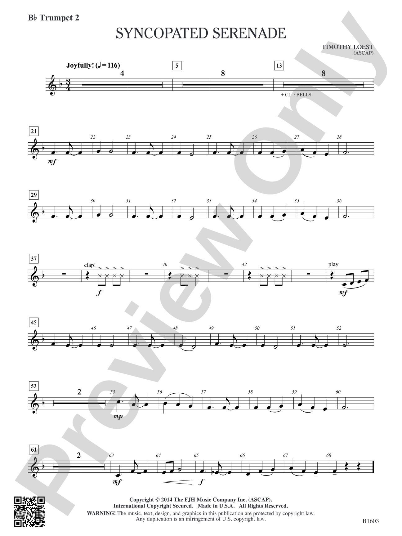 Syncopated Serenade: B-flat Trumpet 2