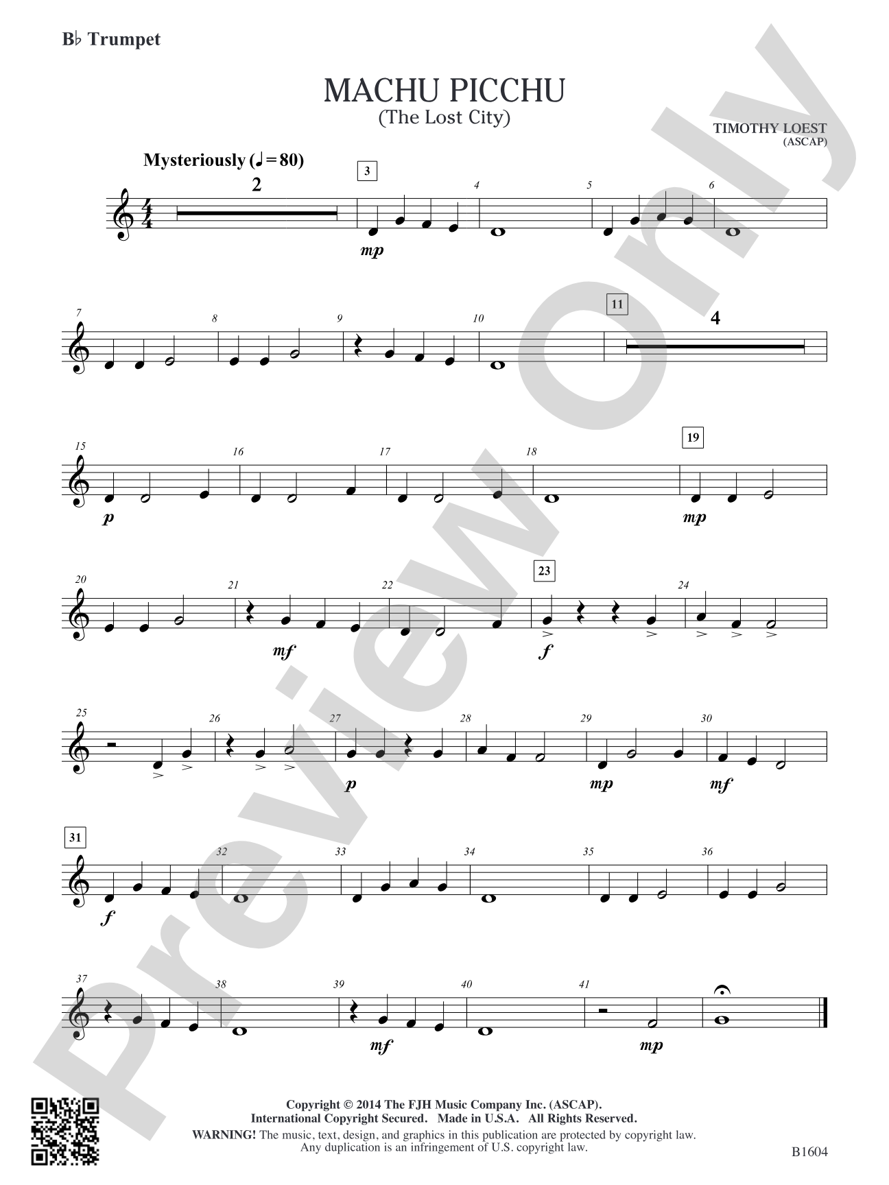 Machu Picchu: B-flat Trumpet