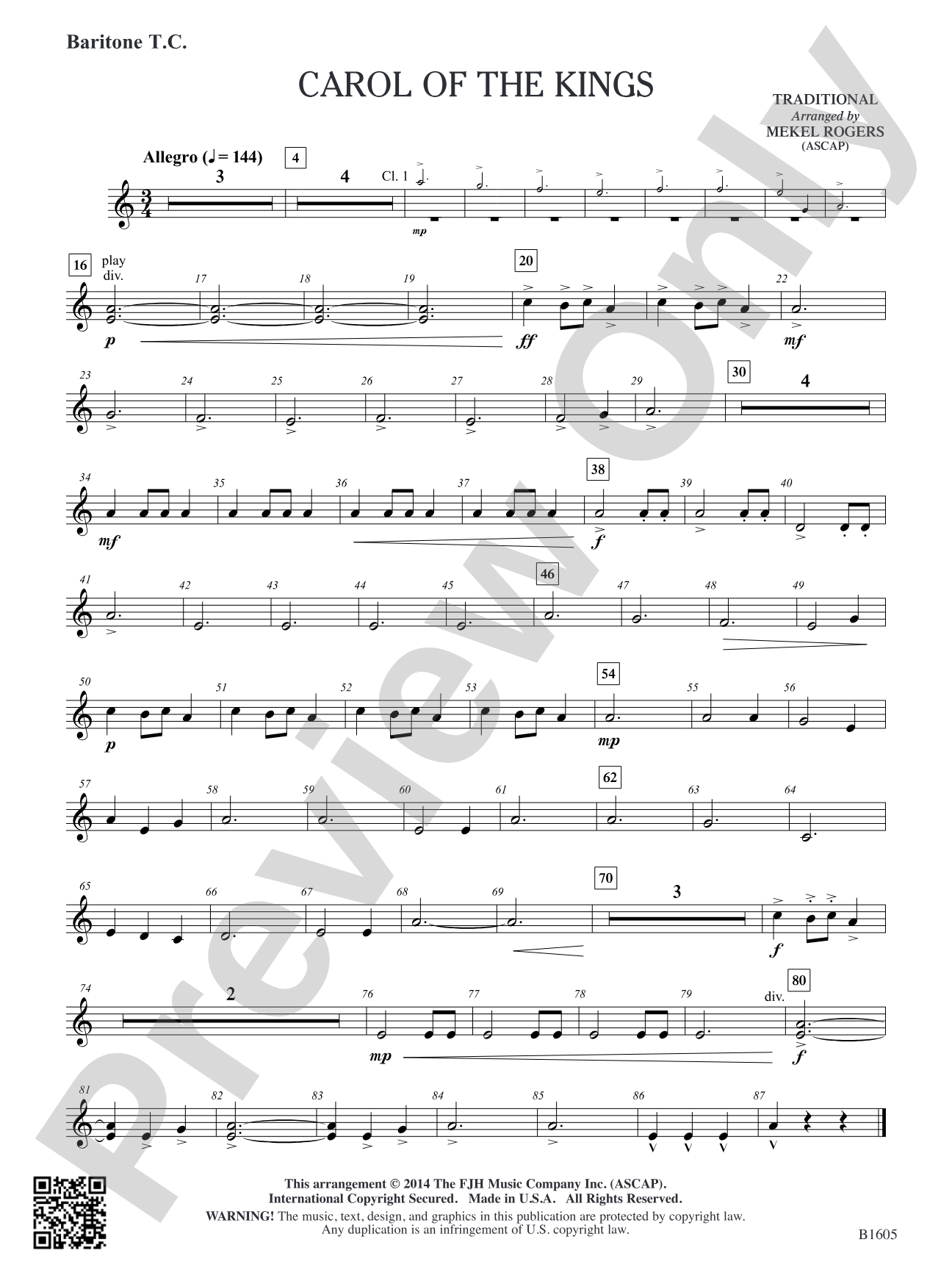 Carol of the Kings: Baritone T.C.