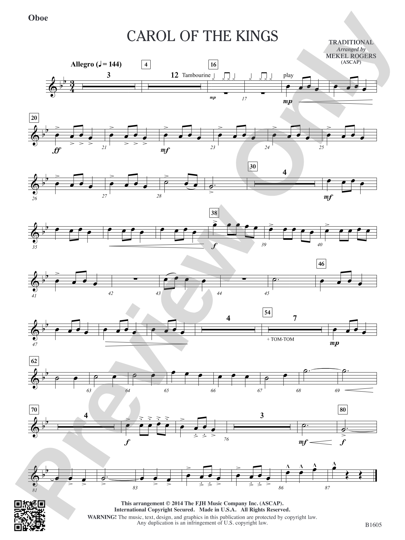 Carol of the Kings: Oboe