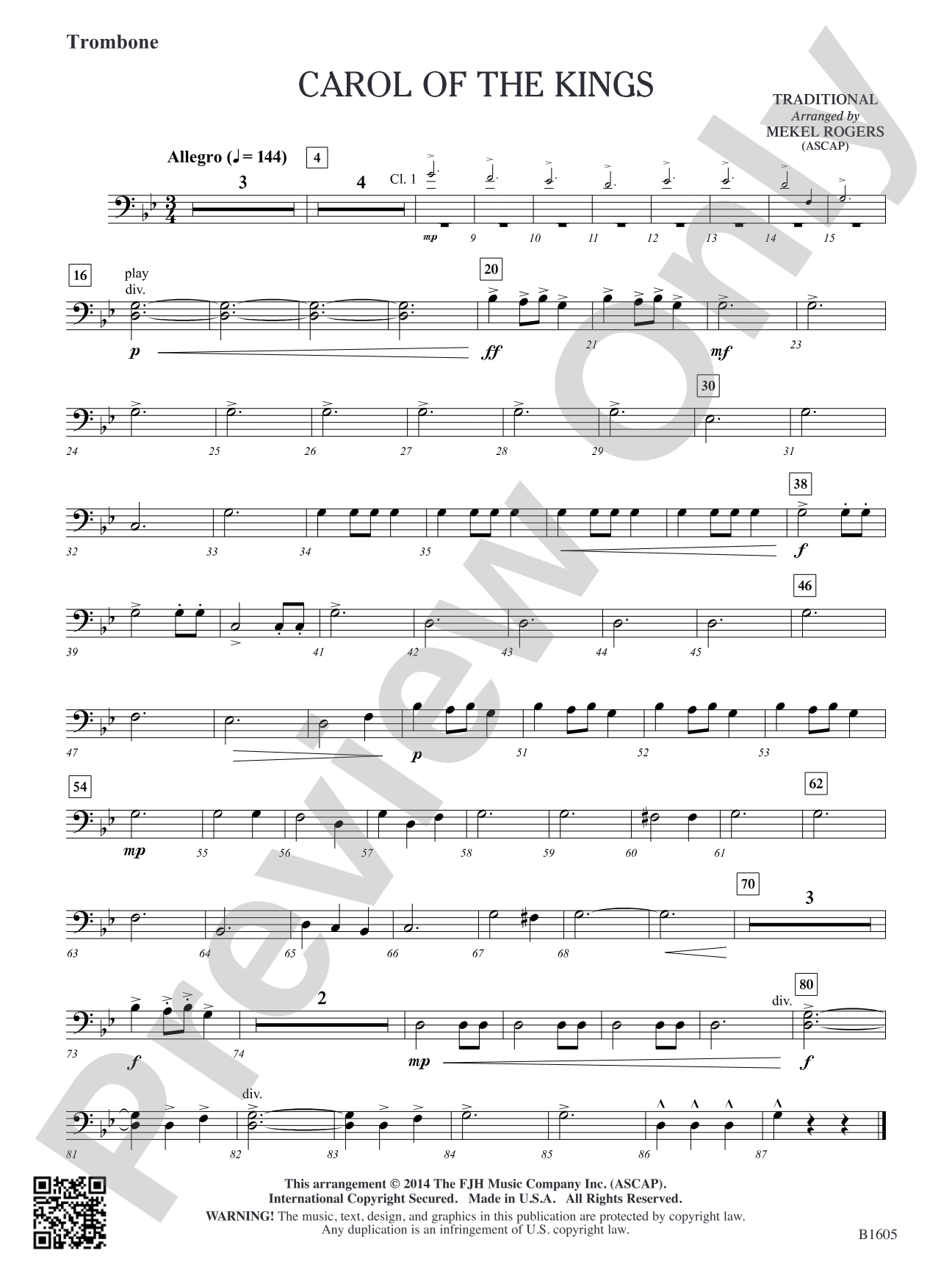 Carol of the Kings: Trombone