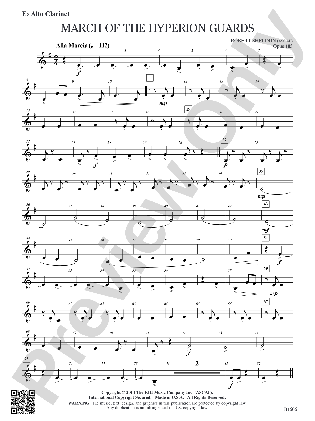 March of the Hyperion Guards: E-flat Alto Clarinet