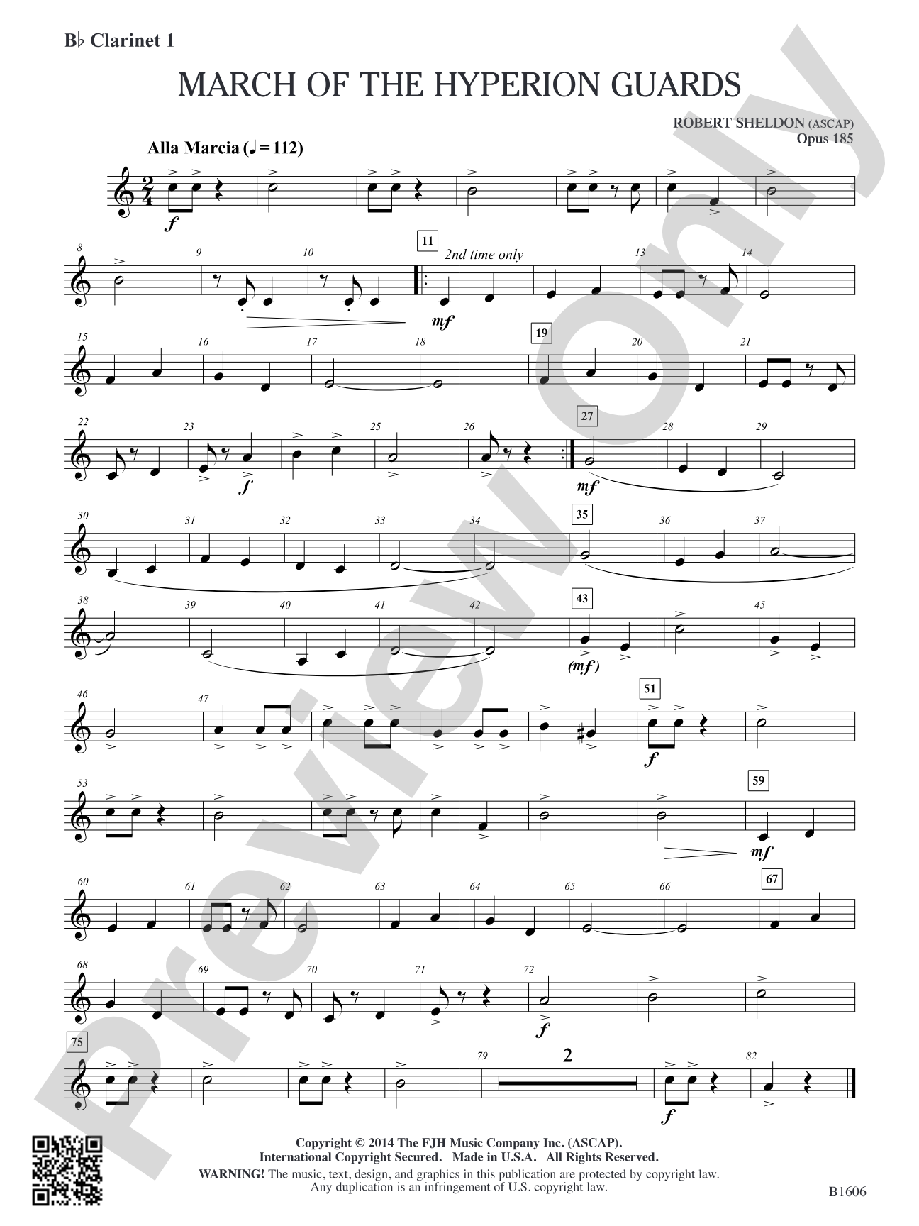 March of the Hyperion Guards: B-flat Clarinet 1