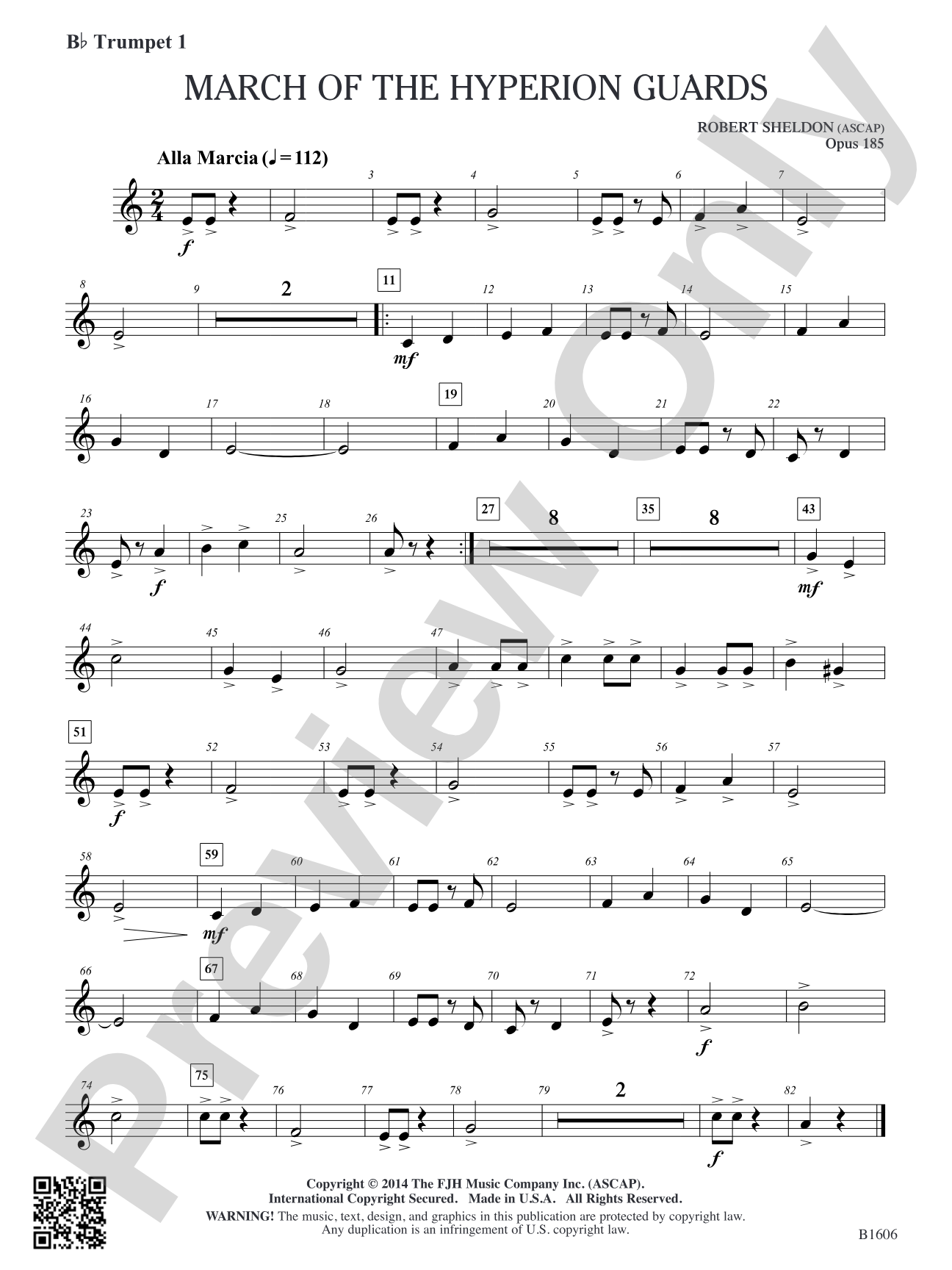 March of the Hyperion Guards: B-flat Trumpet 1
