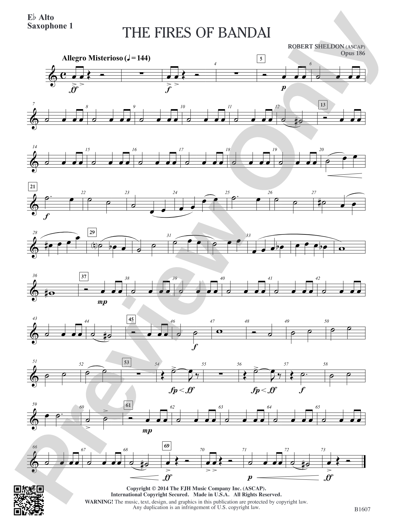 The Fires of Bandai: E-flat Alto Saxophone 1