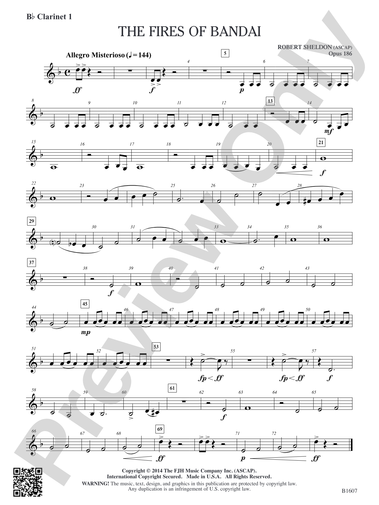 The Fires of Bandai: B-flat Clarinet 1