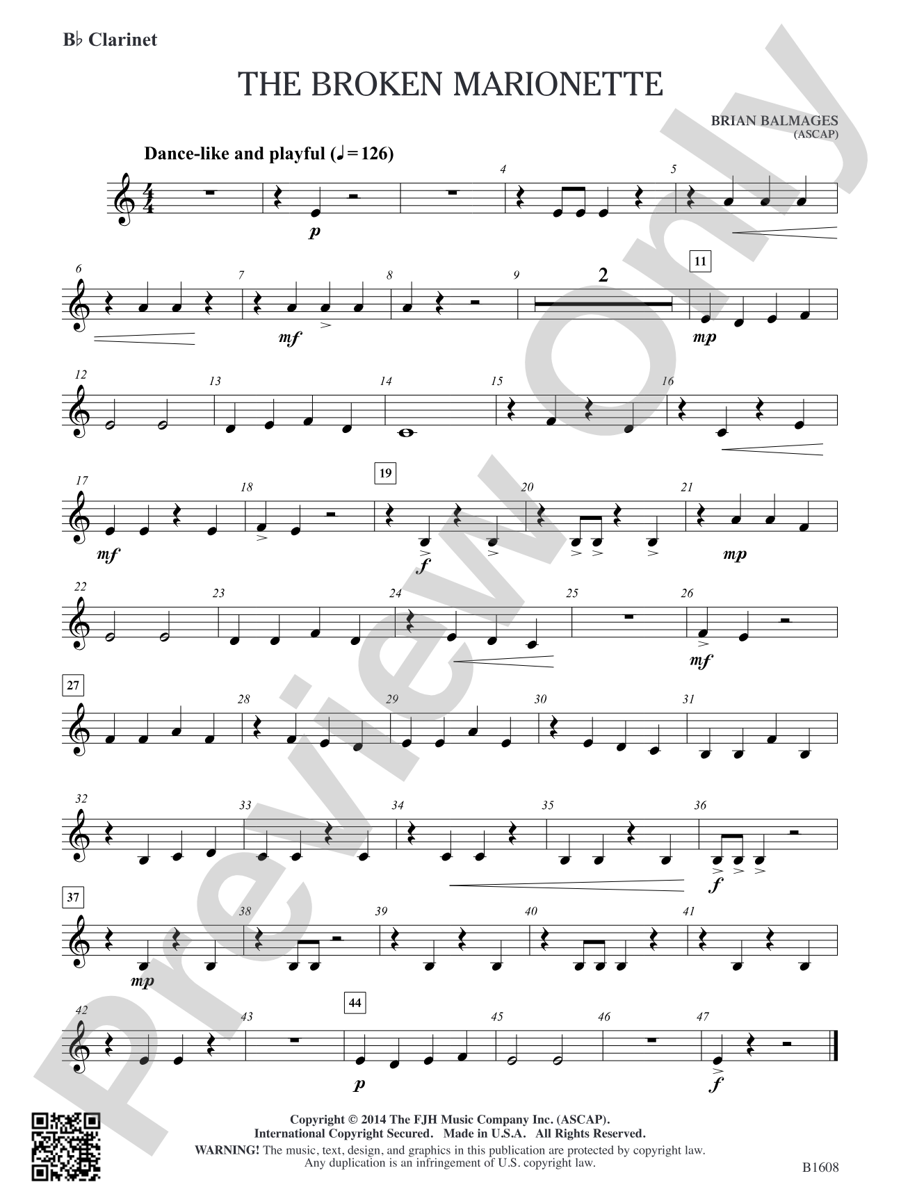 The Broken Marionette: B-flat Clarinet
