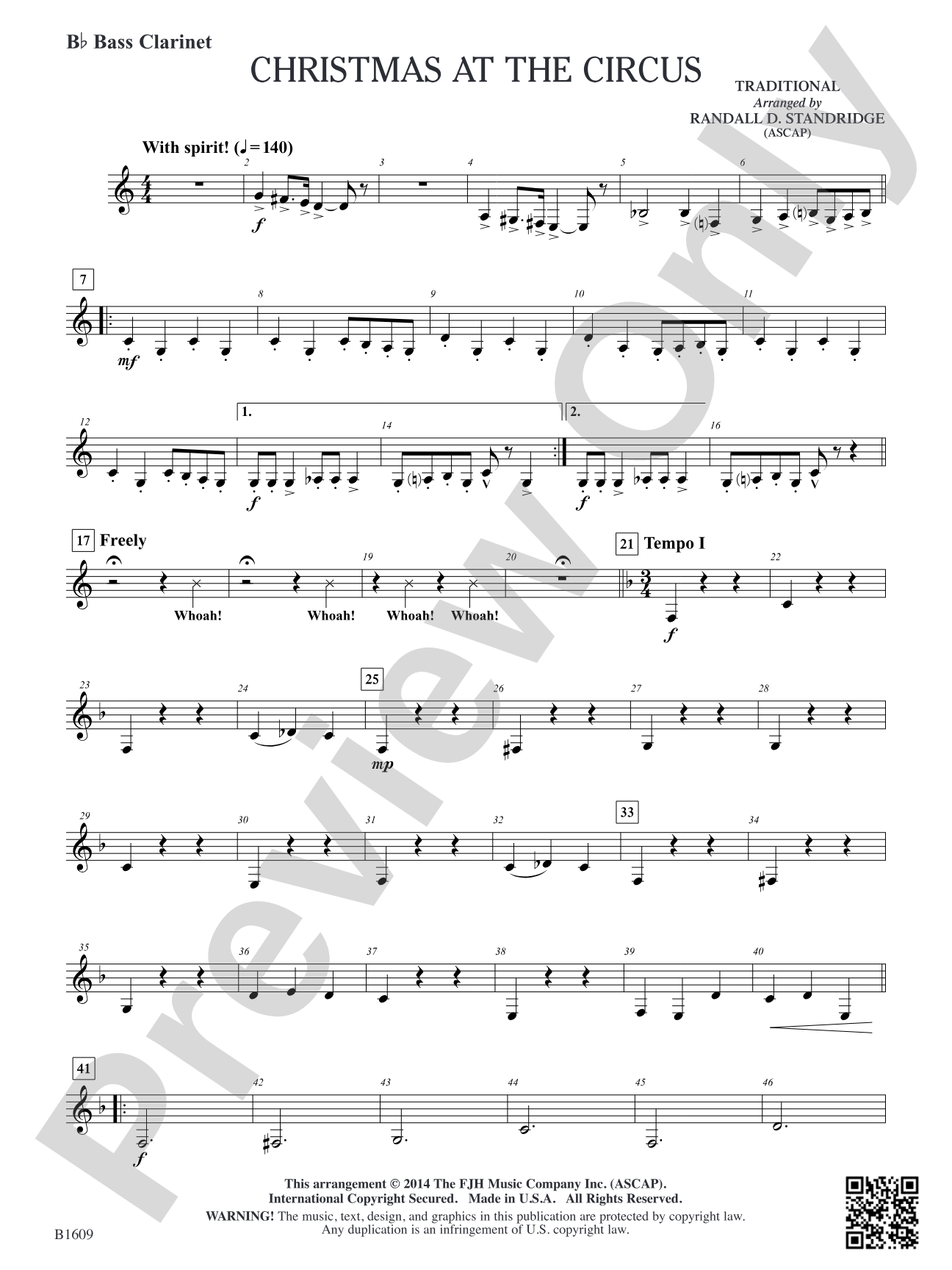 Christmas at the Circus: B-flat Bass Clarinet