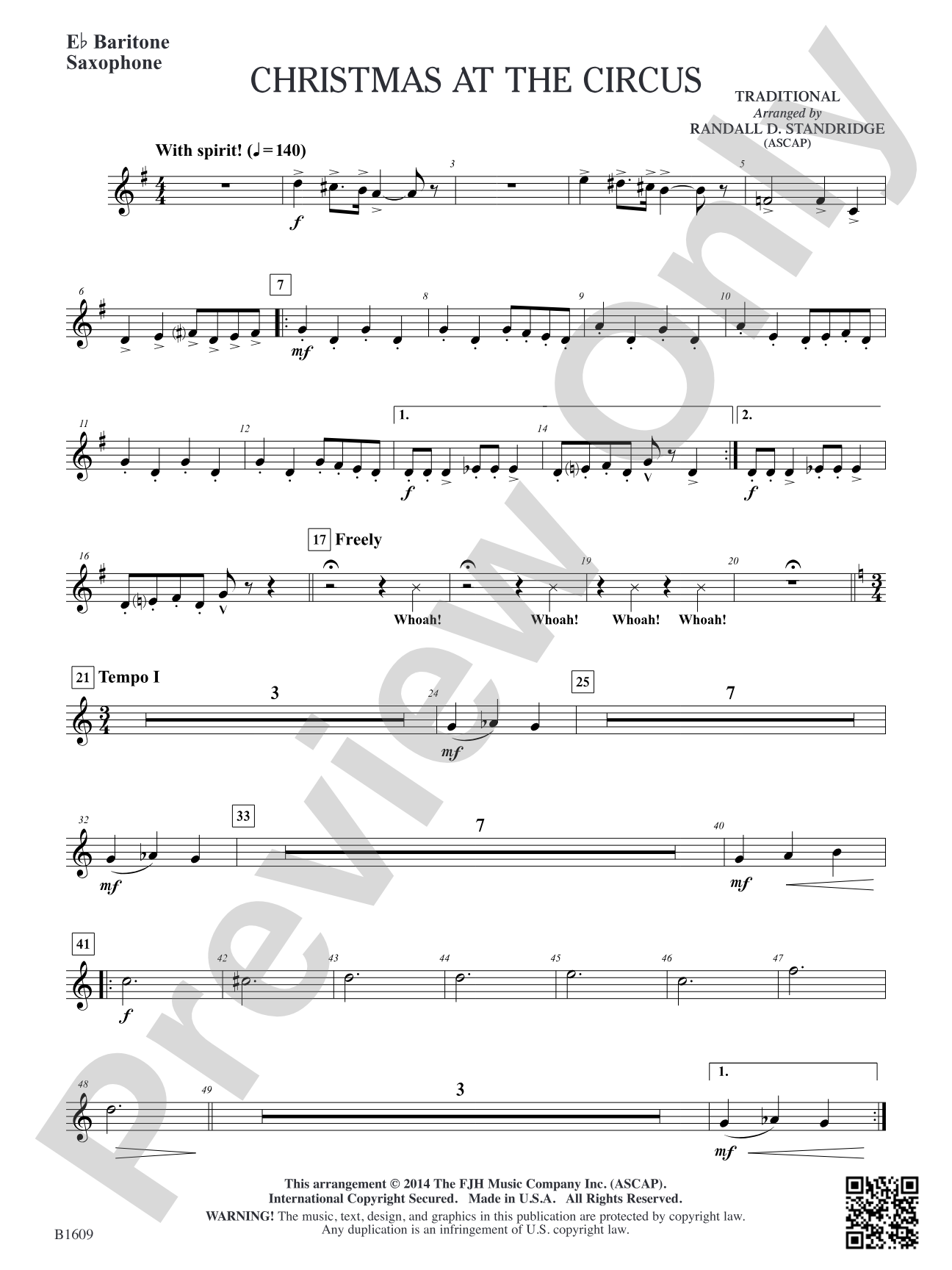 Christmas at the Circus: E-flat Baritone Saxophone