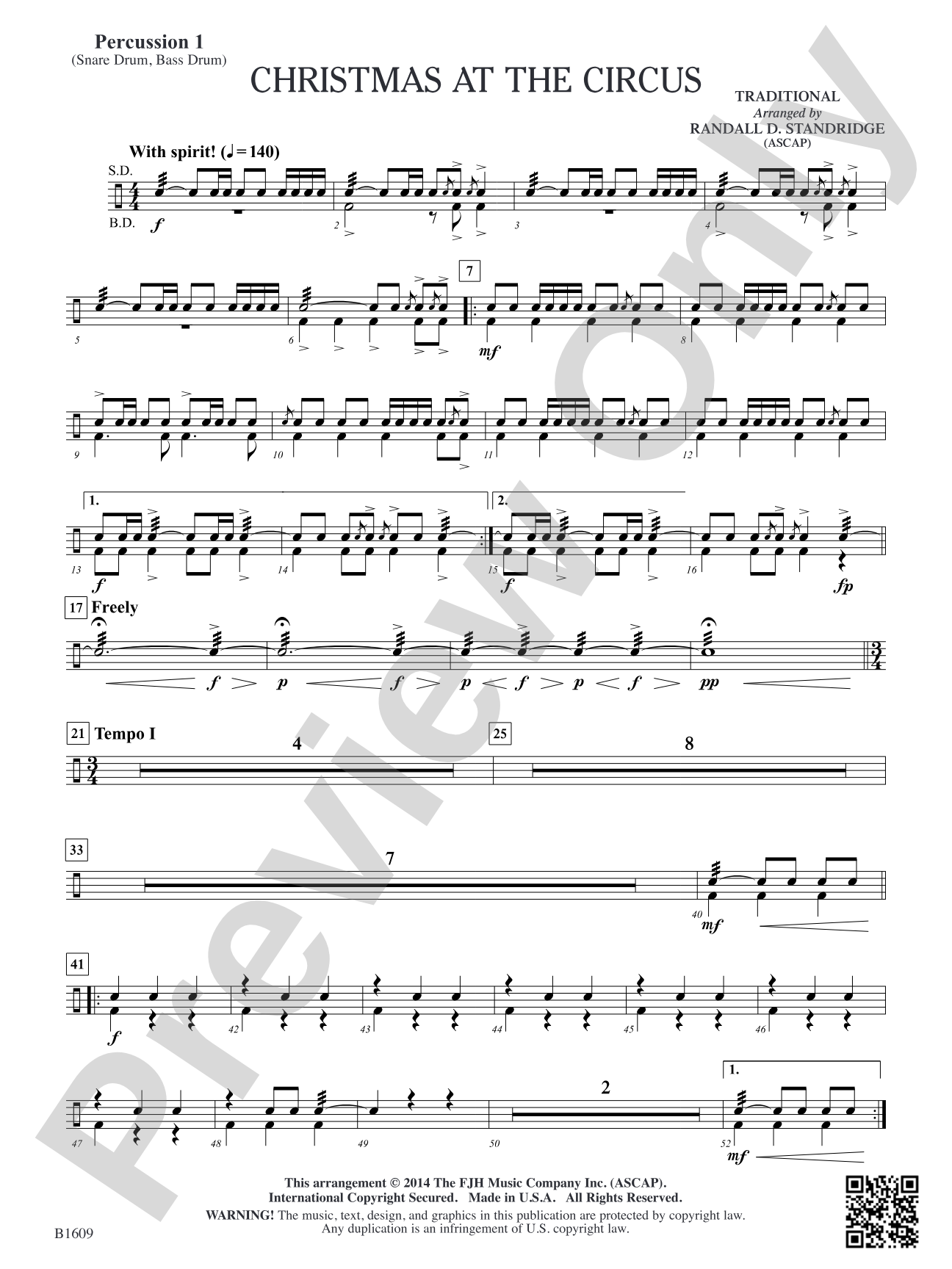 Christmas at the Circus: Percussion 1