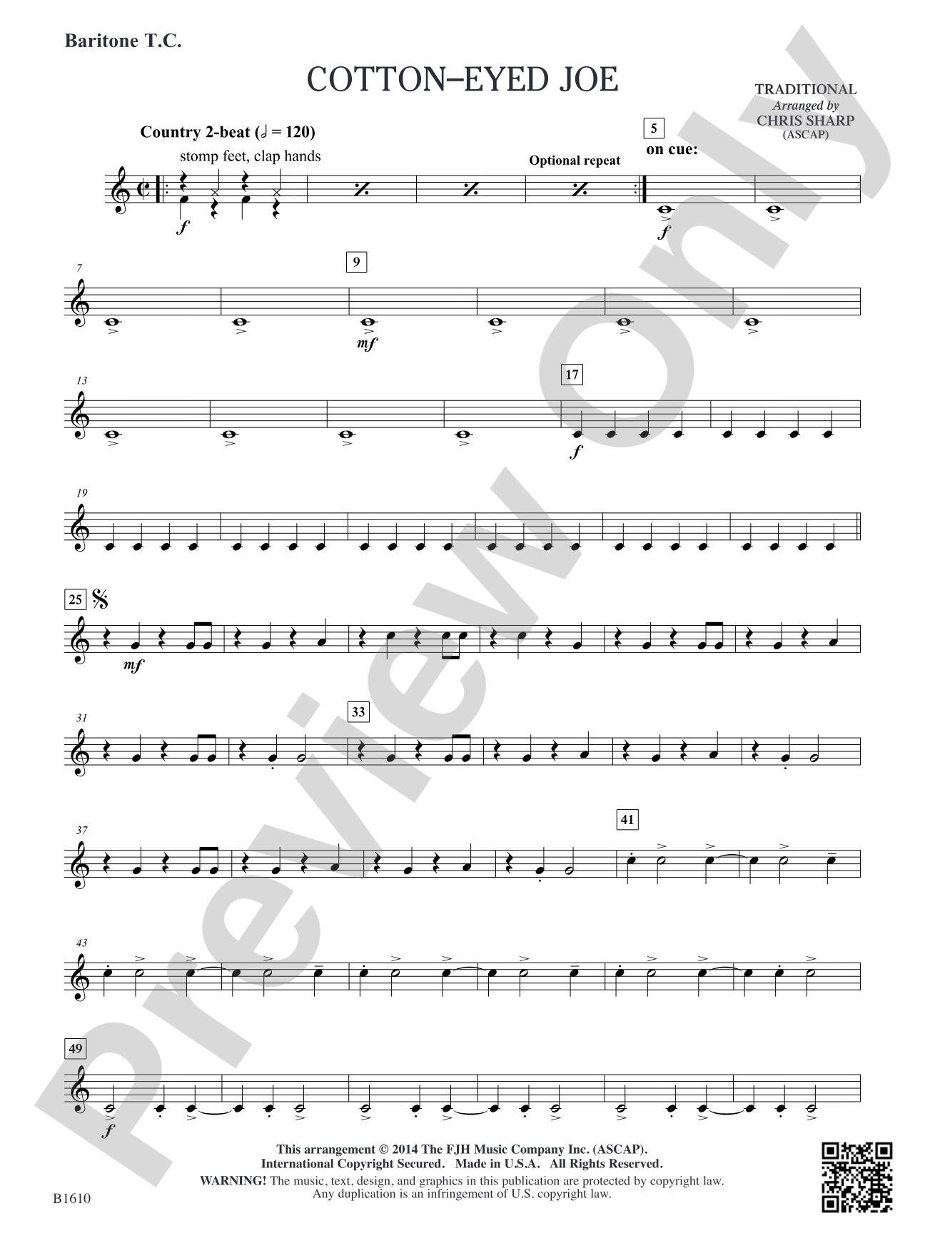Cotton-Eyed Joe: Baritone T.C.