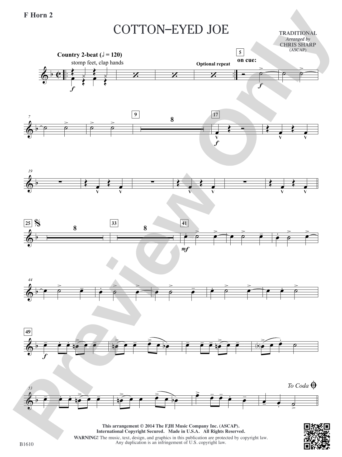Cotton-Eyed Joe: F Horn 2