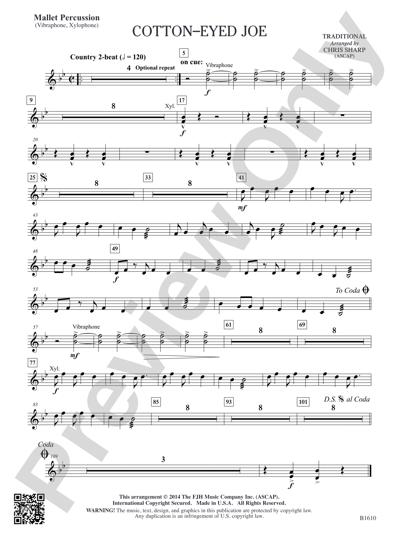 Cotton-Eyed Joe: Mallet Percussion