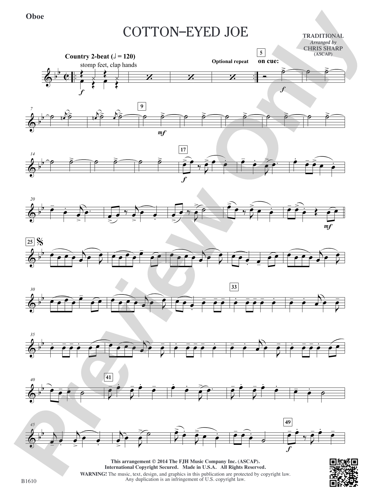 Cotton-Eyed Joe: Oboe