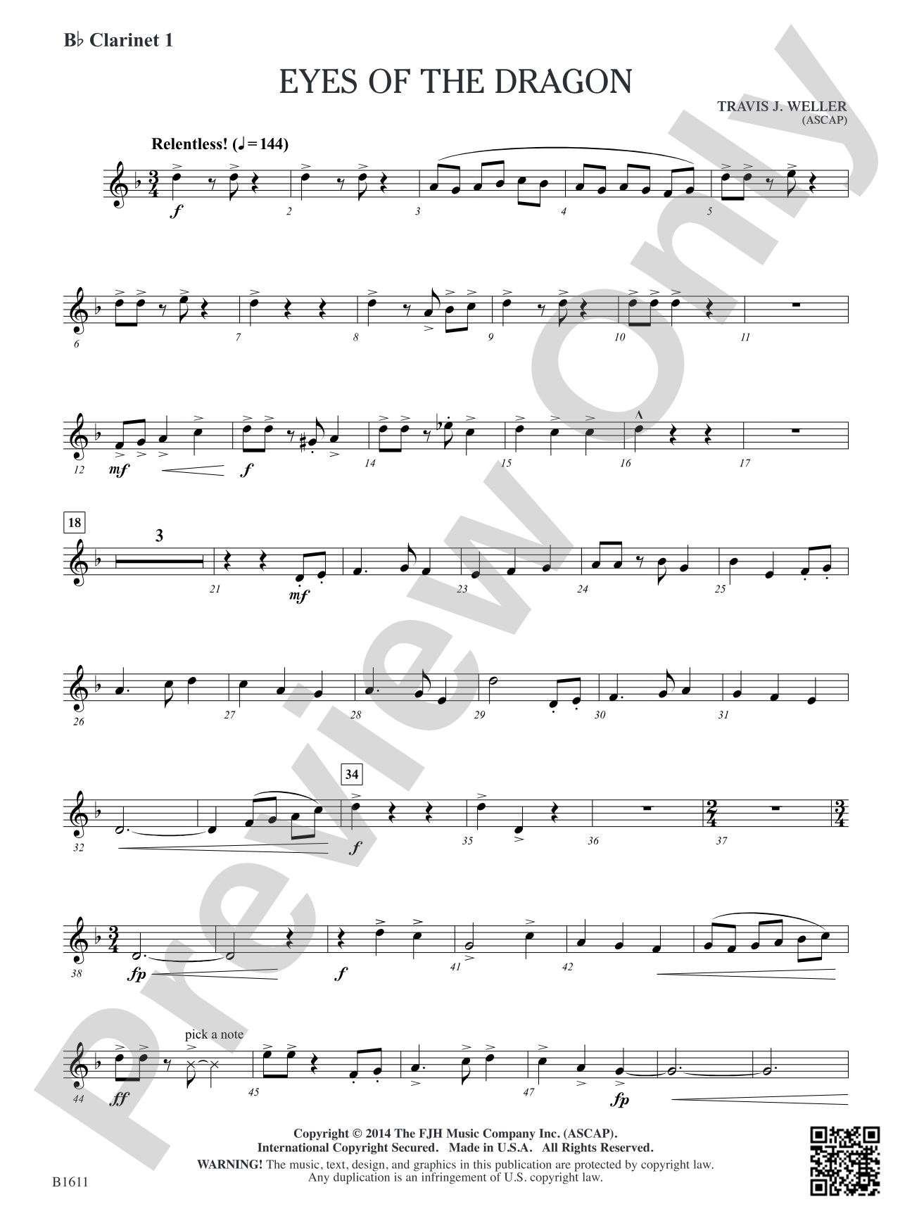 Eyes of the Dragon: B-flat Clarinet 1