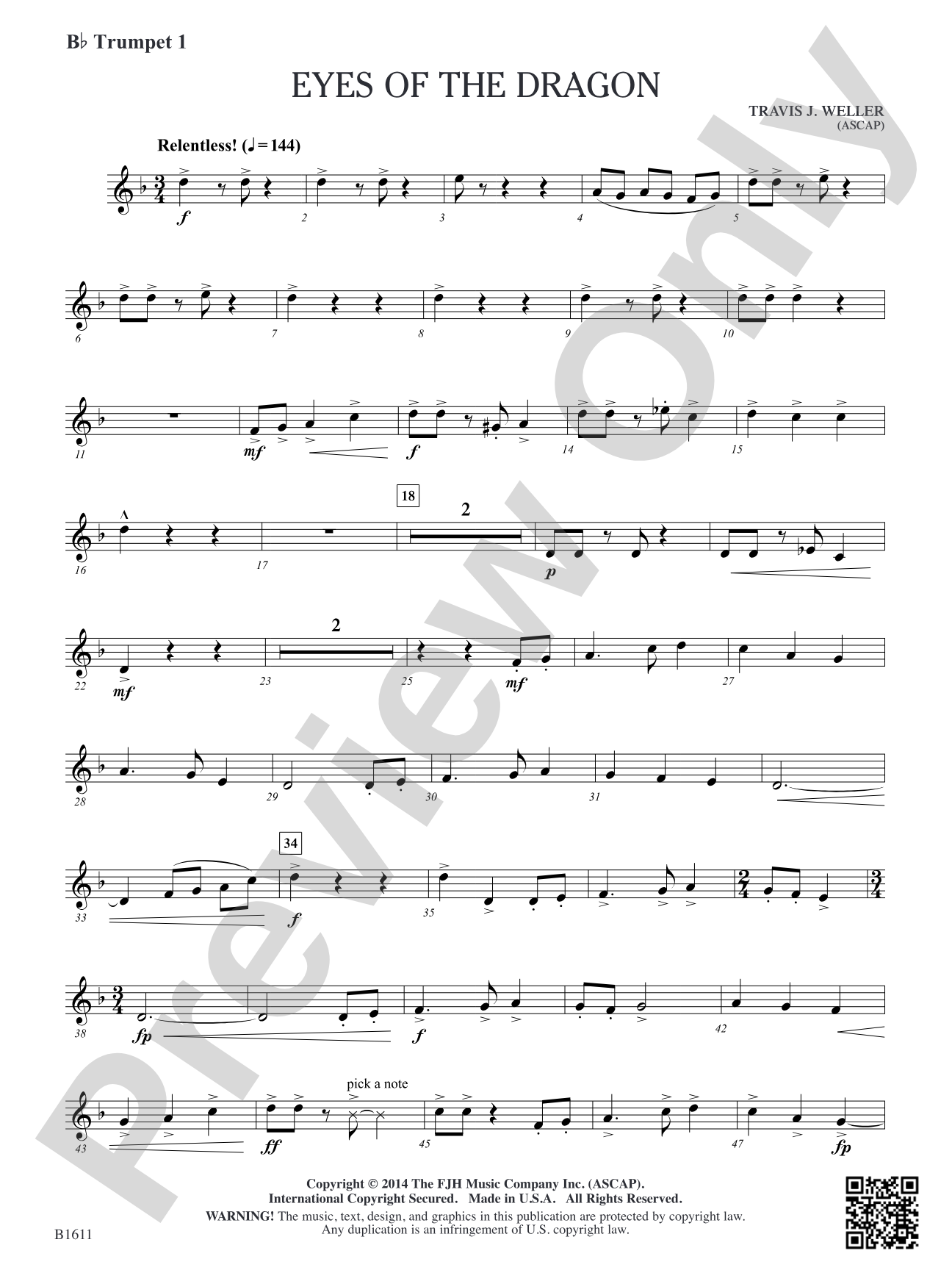 Eyes of the Dragon: B-flat Trumpet 1