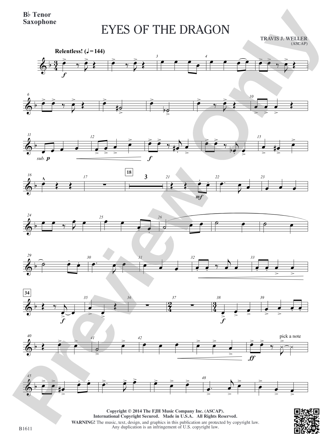 Eyes of the Dragon: B-flat Tenor Saxophone