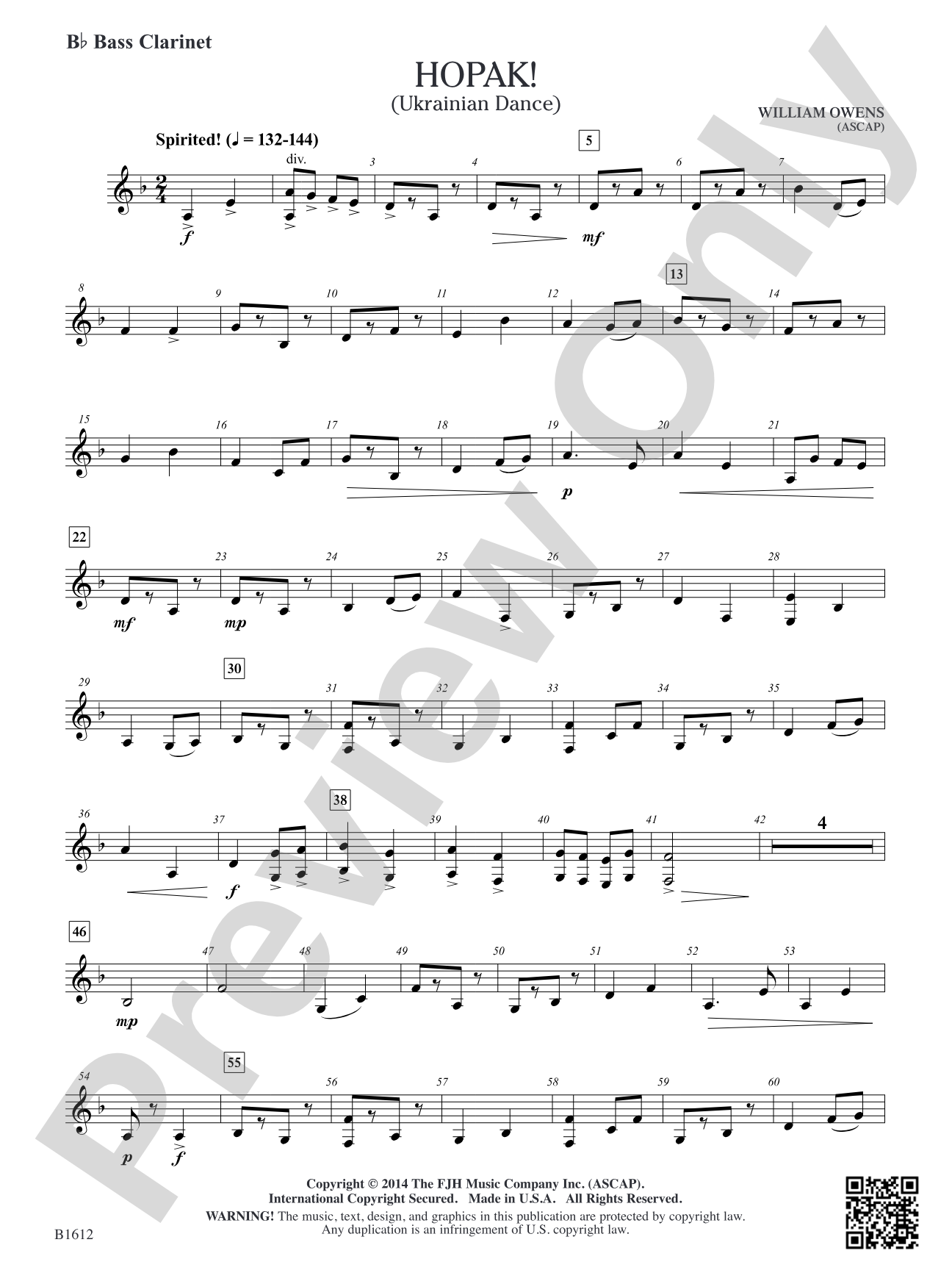 Hopak!: B-flat Bass Clarinet