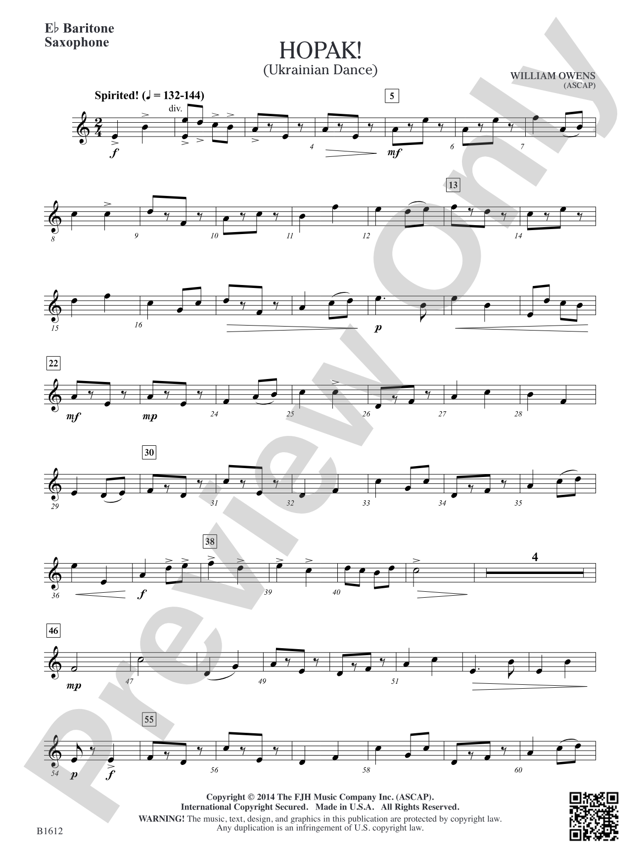 Hopak!: E-flat Baritone Saxophone