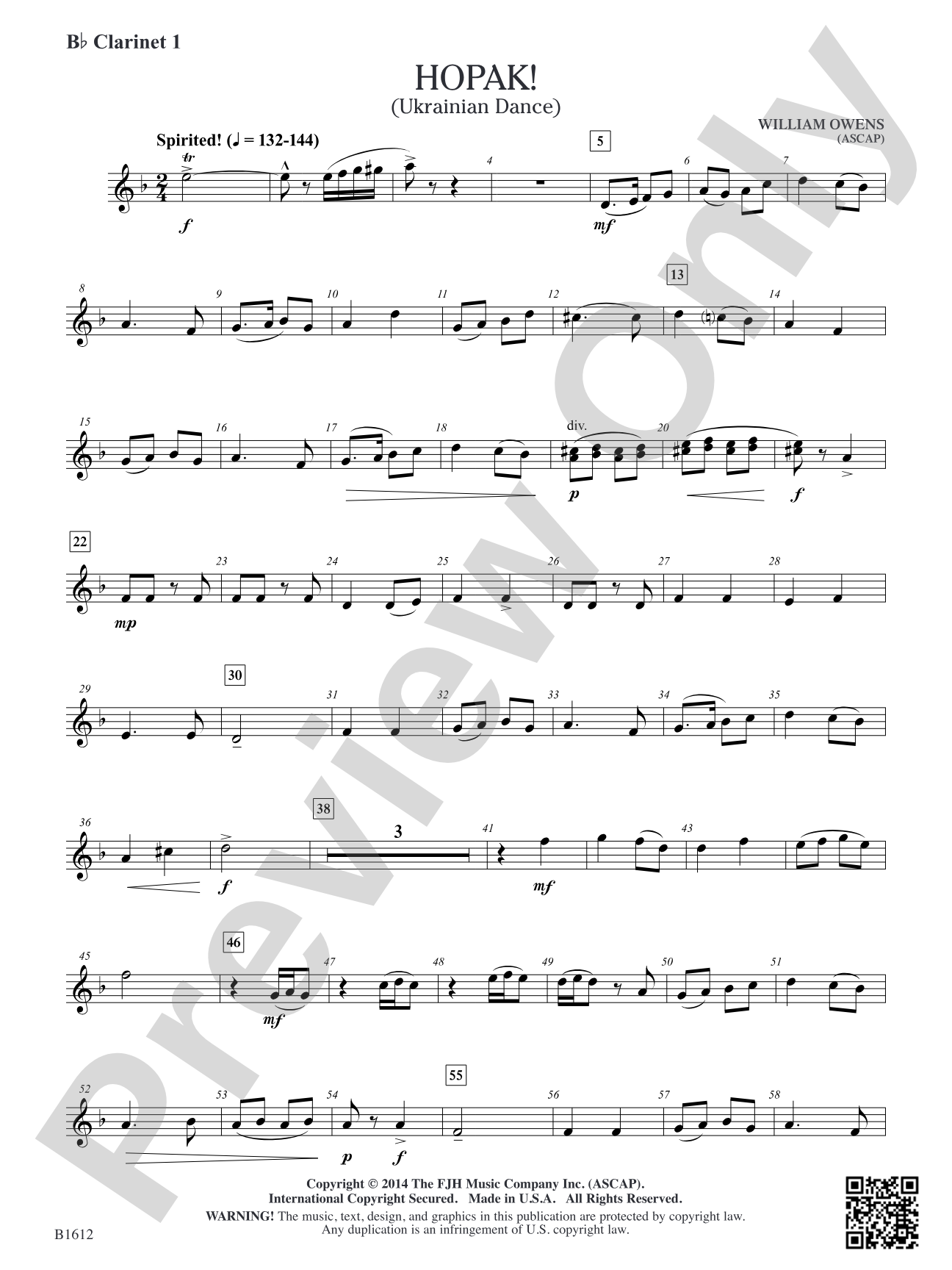 Hopak!: B-flat Clarinet 1
