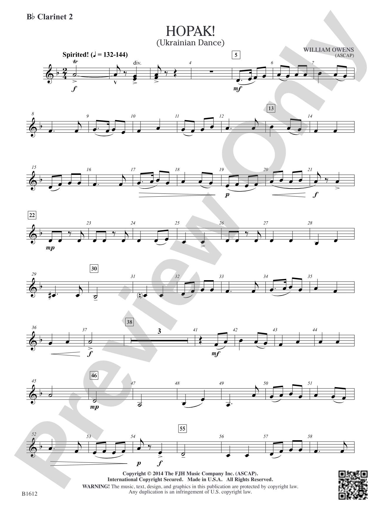 Hopak!: B-flat Clarinet 2