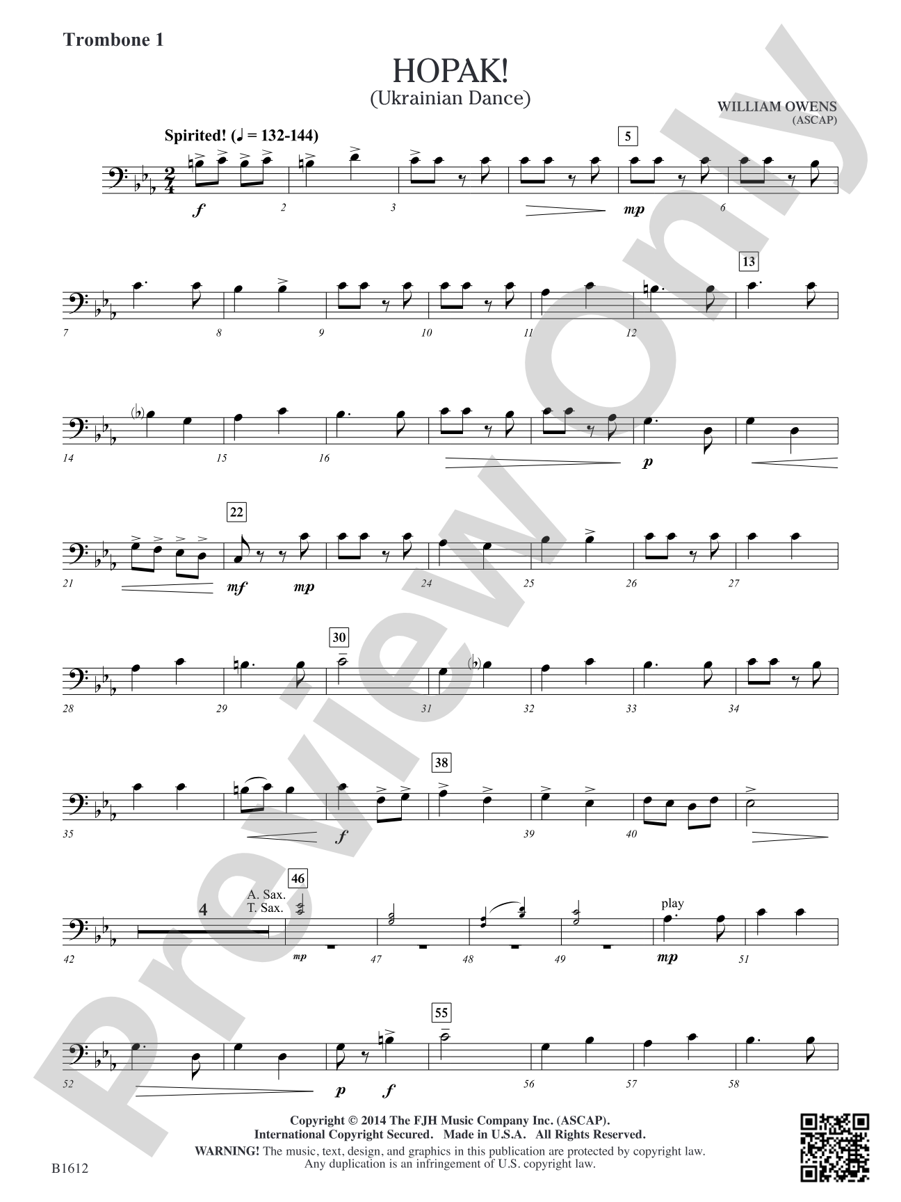 Hopak!: Trombone 1