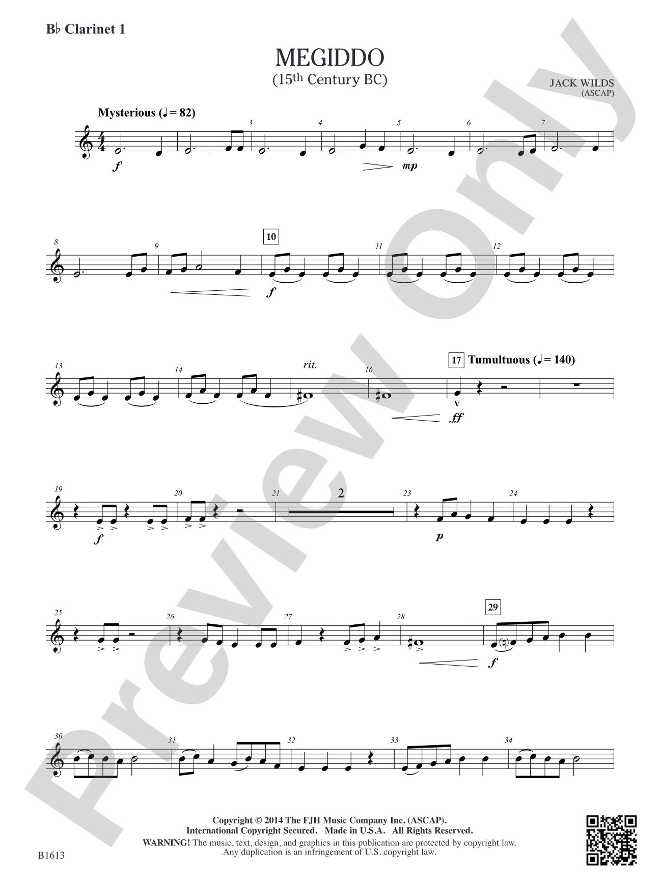 Megiddo: B-flat Clarinet 1
