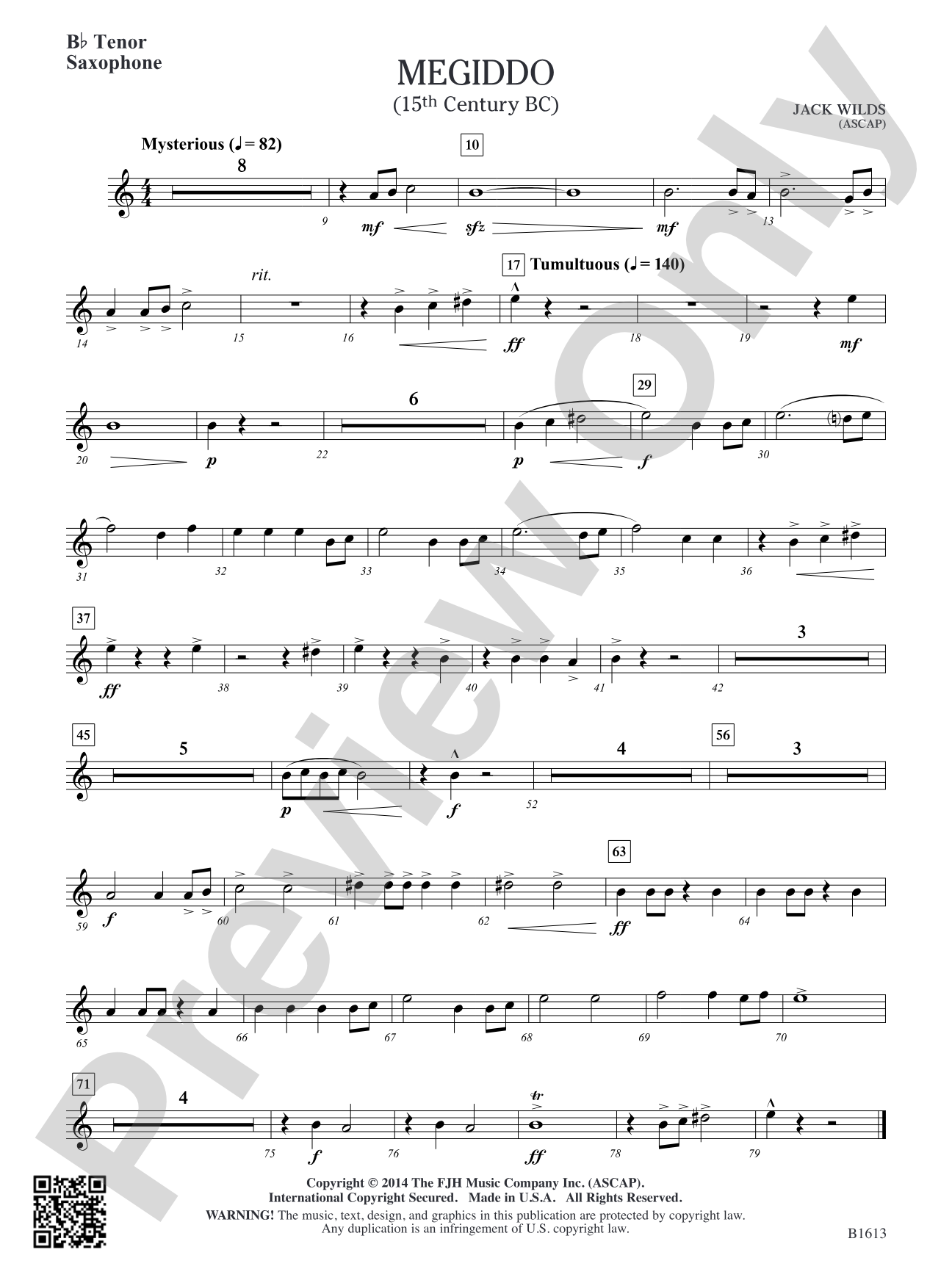 Megiddo: B-flat Tenor Saxophone