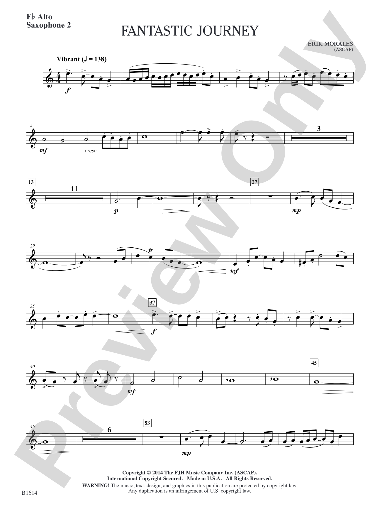 Fantastic Journey: E-flat Alto Saxophone 2