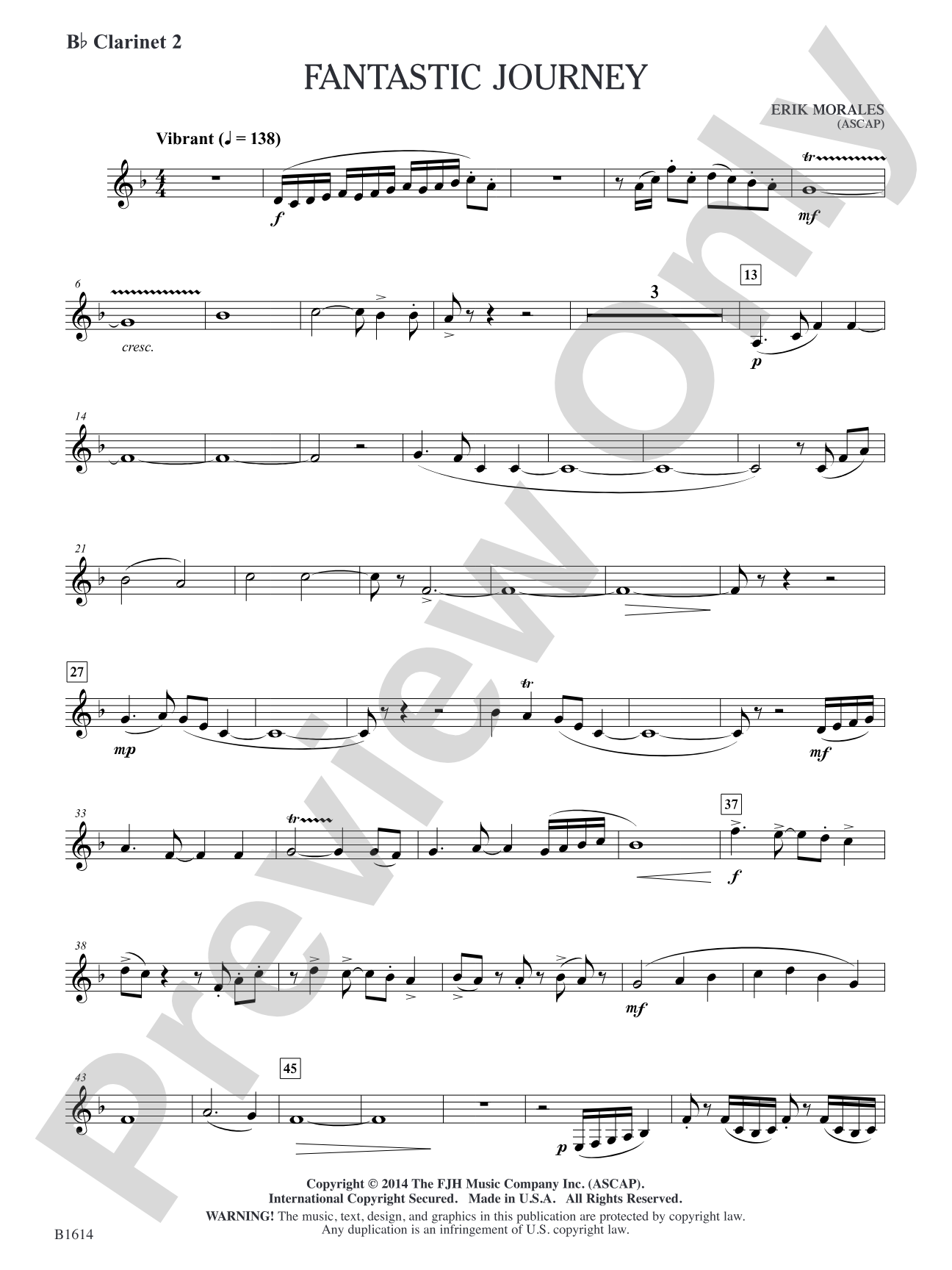 Fantastic Journey: B-flat Clarinet 2
