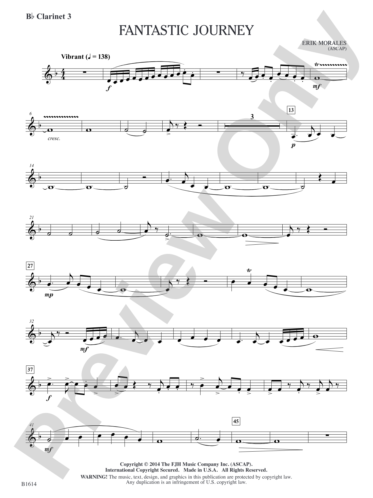 Fantastic Journey: B-flat Clarinet 3