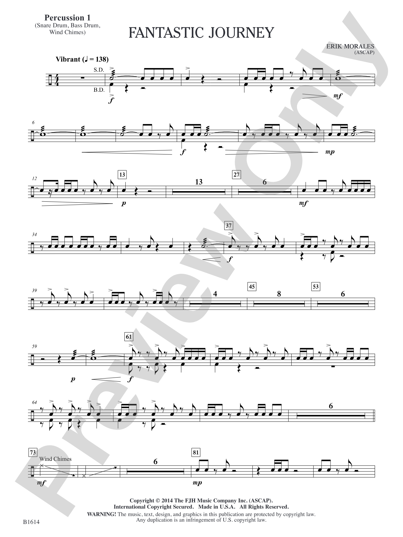 Fantastic Journey: Percussion 1