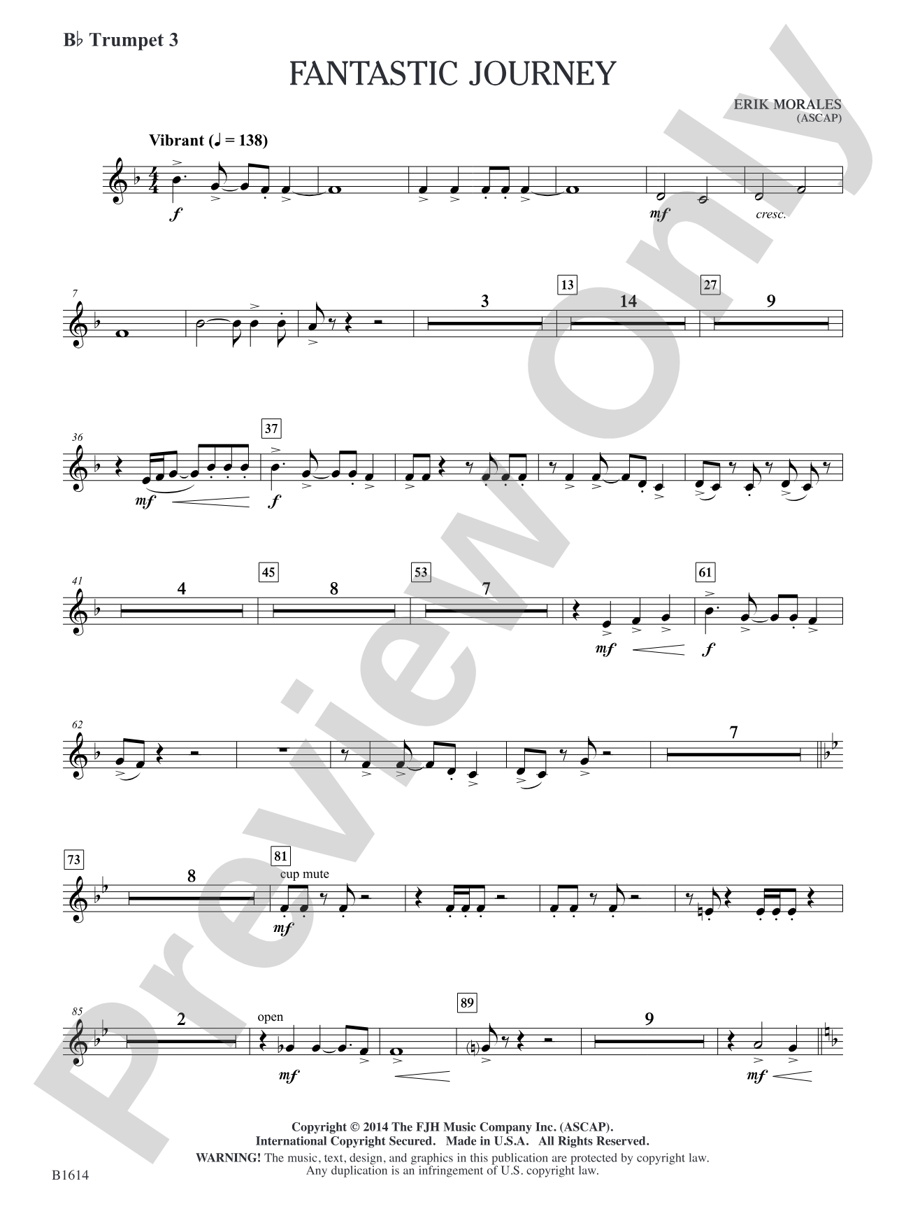 Fantastic Journey: B-flat Trumpet 3