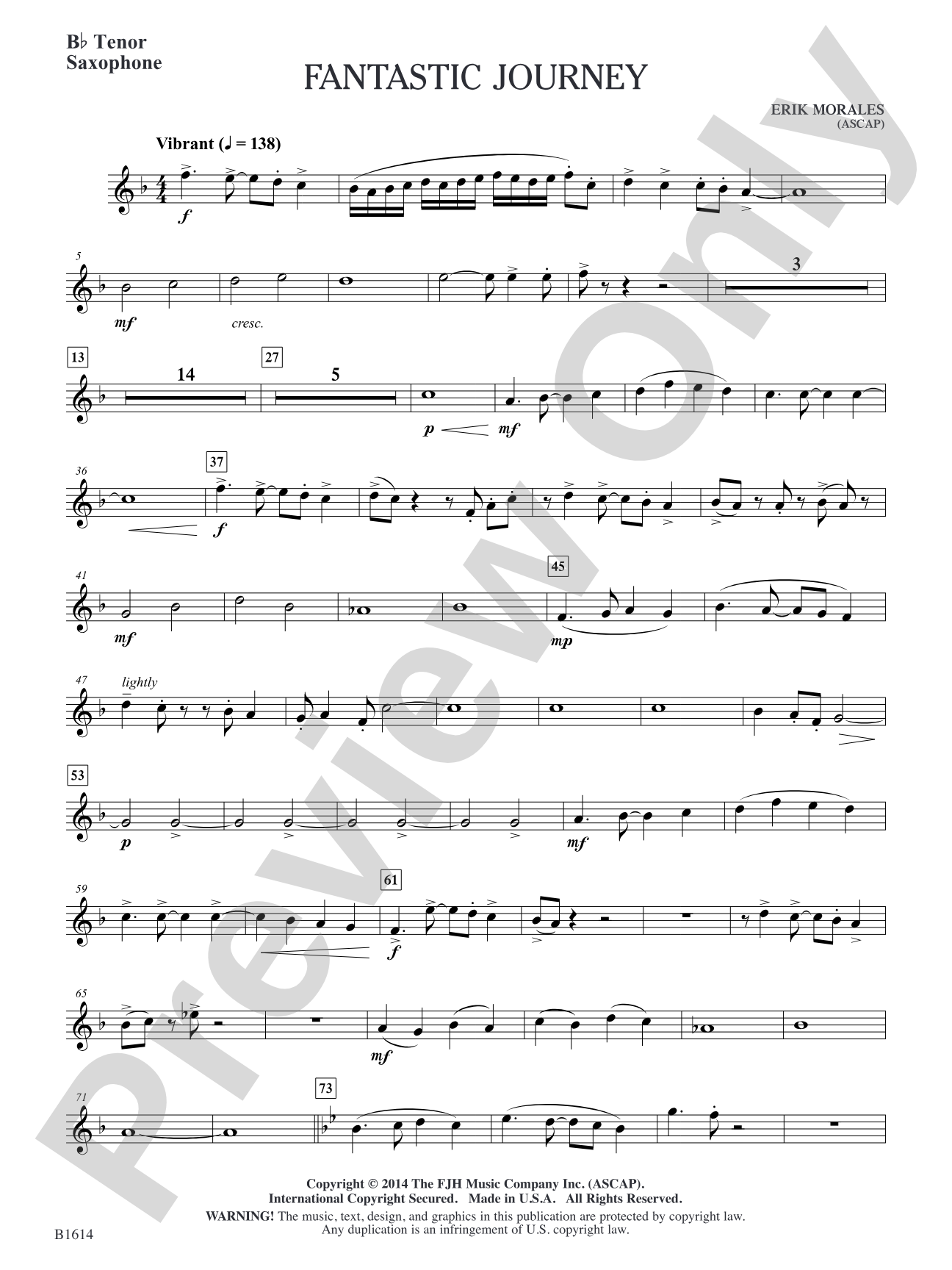 Fantastic Journey: B-flat Tenor Saxophone