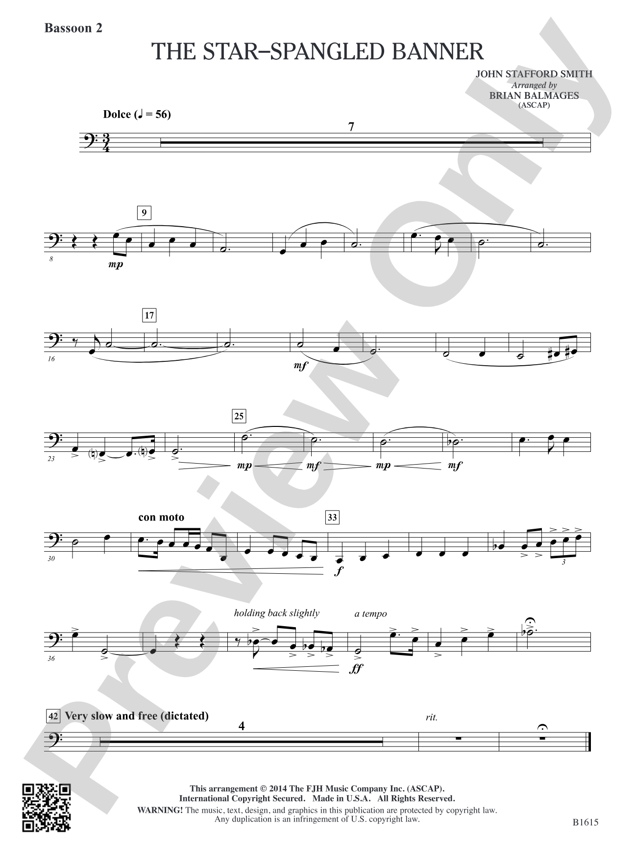 The Star-Spangled Banner: Bassoon 2