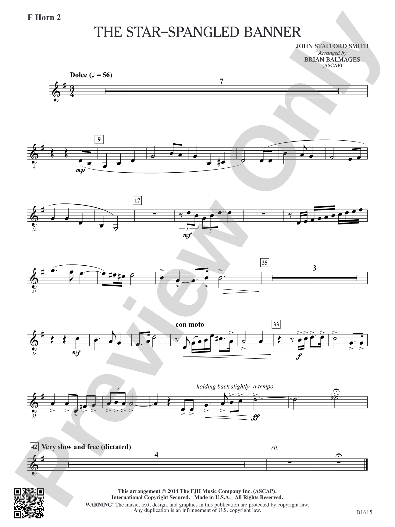 The Star-Spangled Banner: F Horn 2