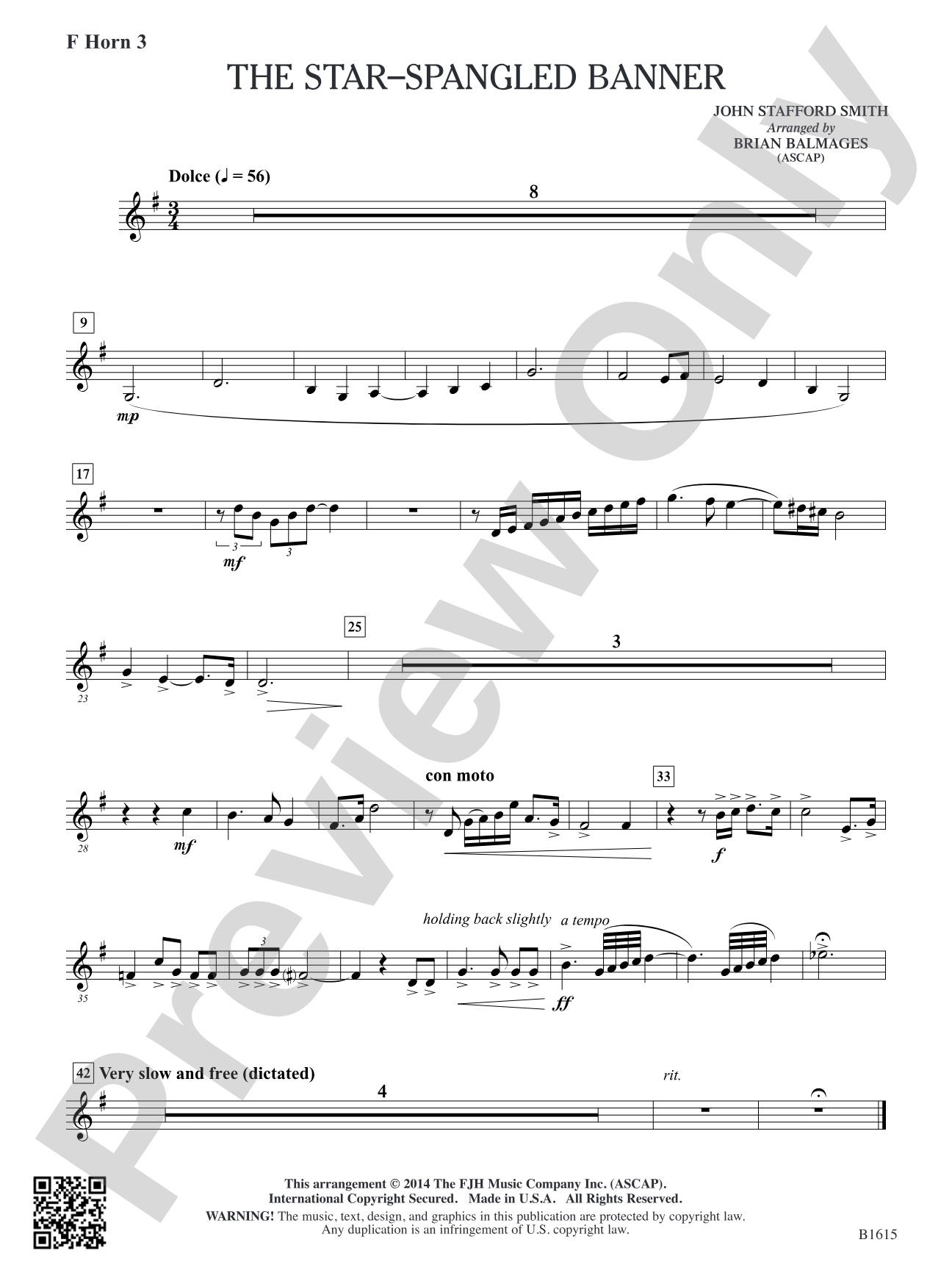The Star-Spangled Banner: F Horn 3