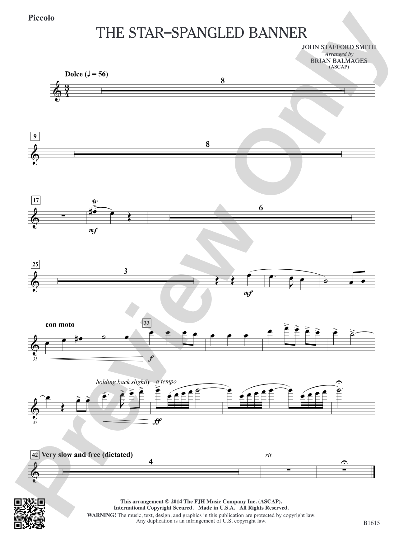 The Star-Spangled Banner: Piccolo