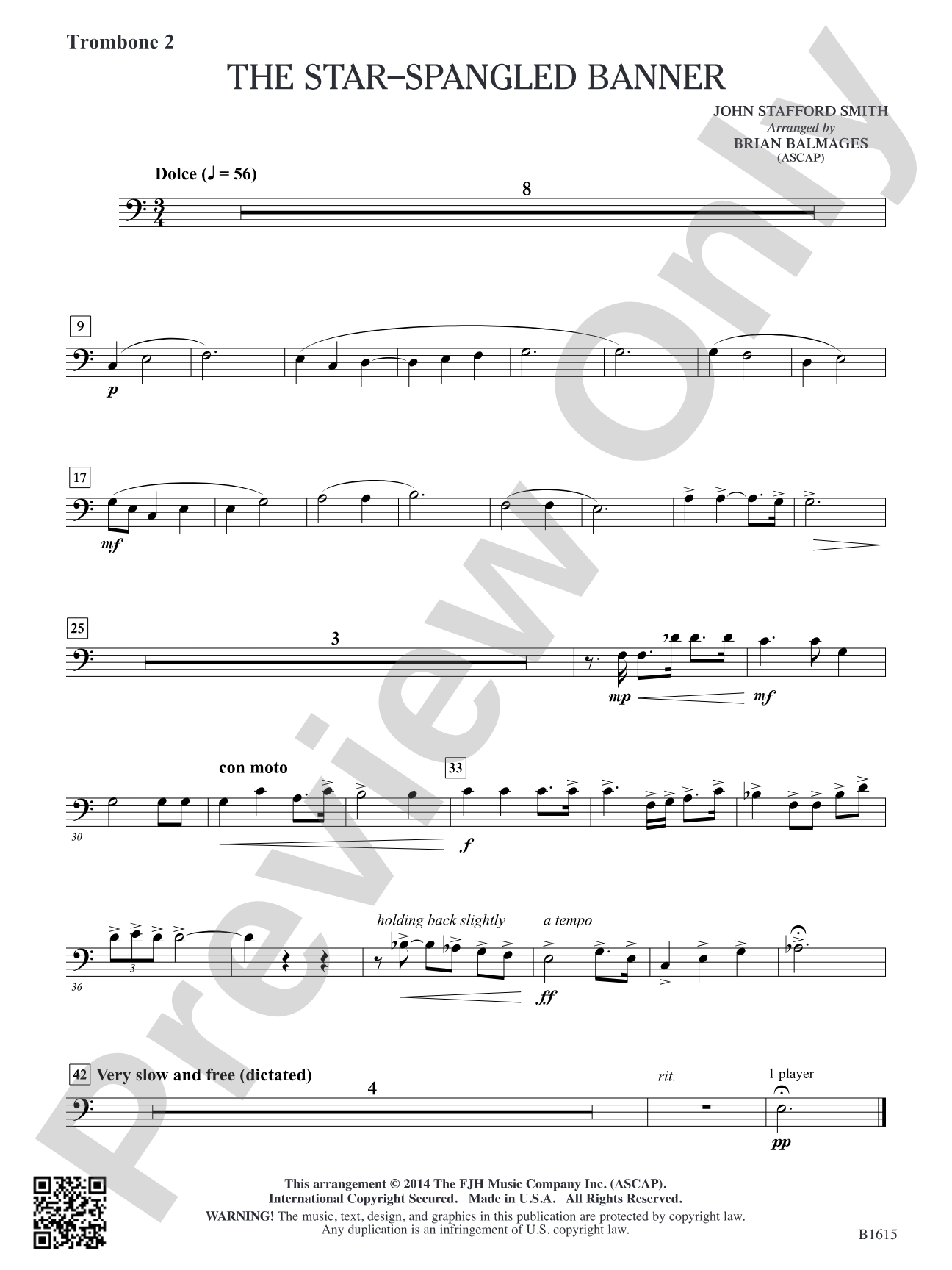 The Star-Spangled Banner: Trombone 2